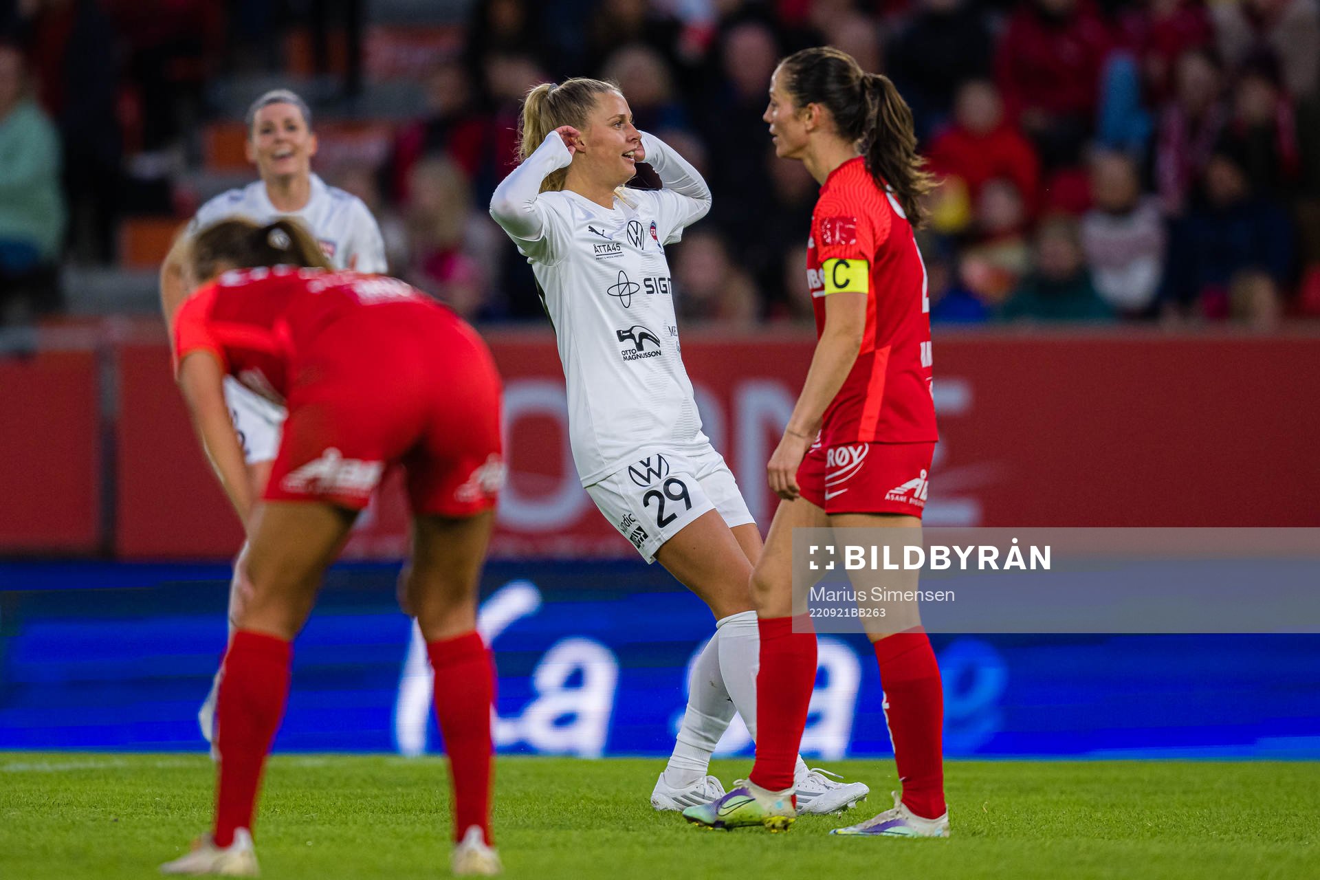 Olivia Holdt of Rosengård celebrates