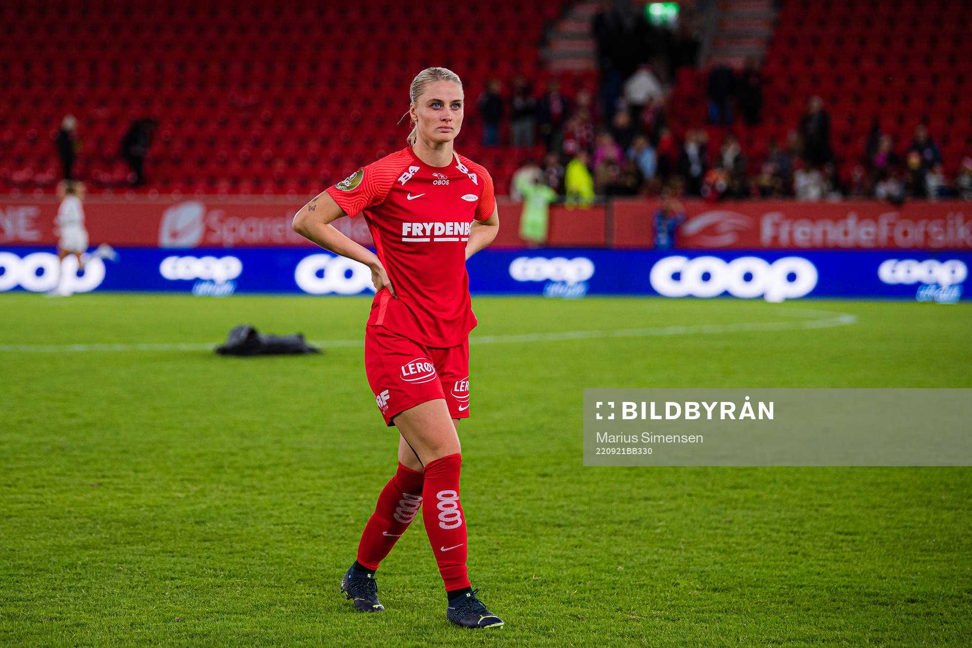 Svava Ros Gudmundsdottir of Brann looks dejected