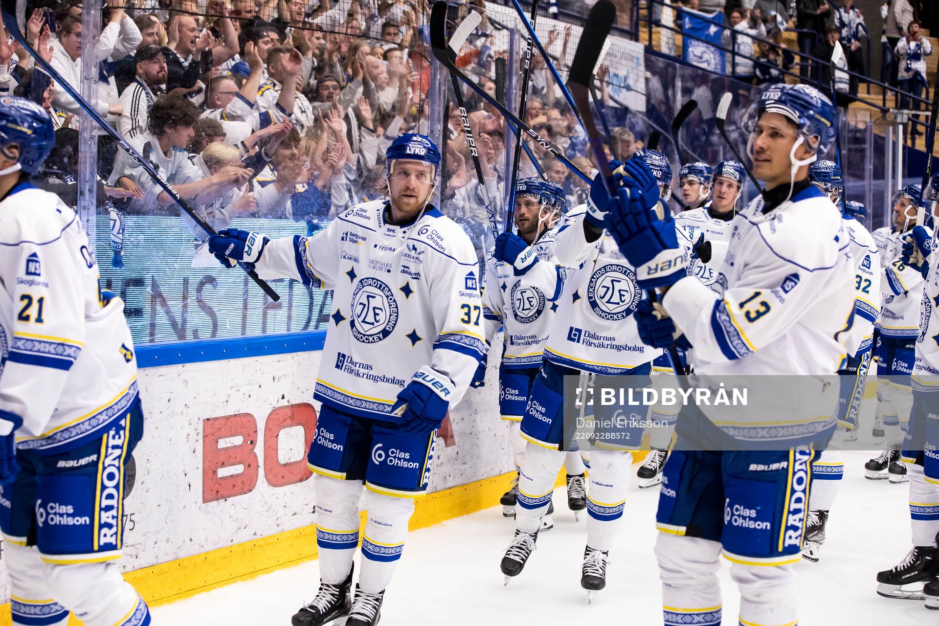 Leksands spelarna jublar