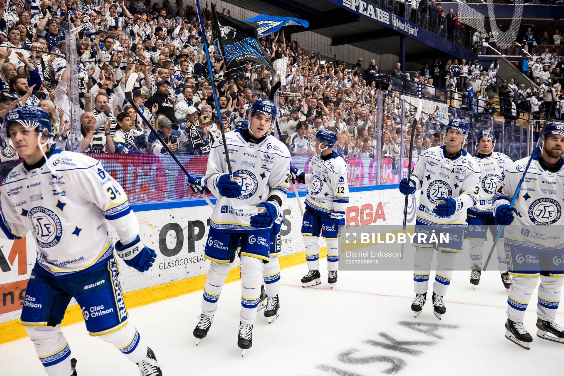 Leksands spelarna jublar