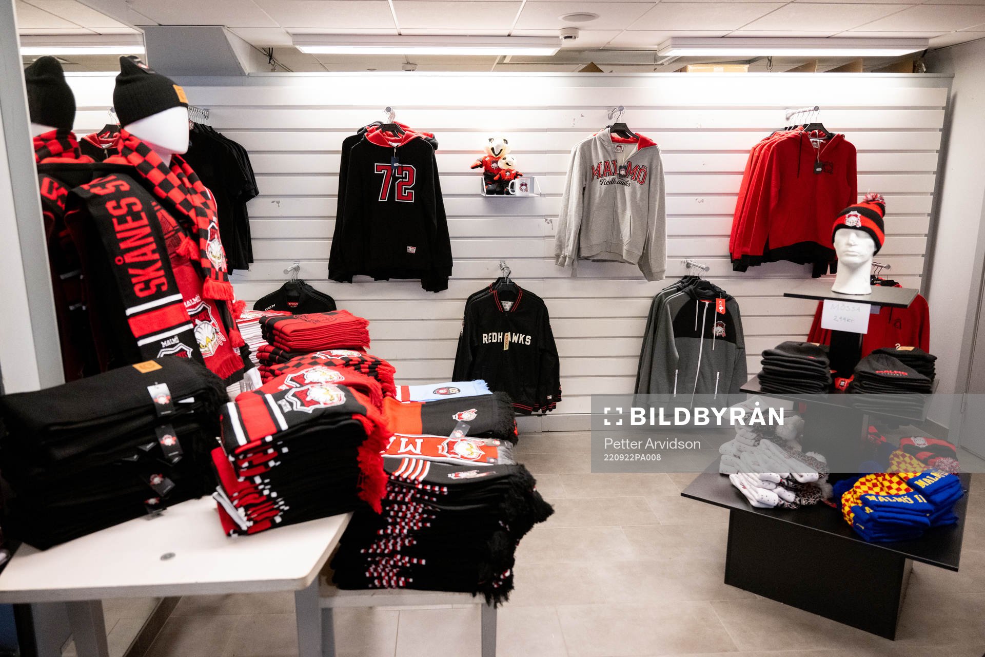 Souvenirer i Malmö Redhawks supportershop