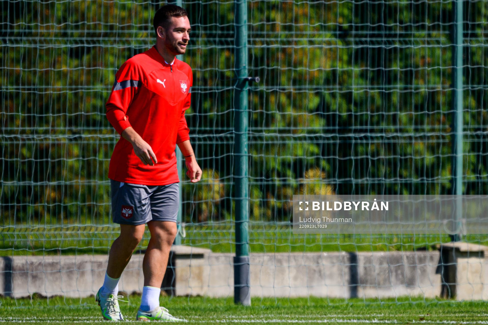 Andrija Zivkovic during a training session with the Serbian national football team on September 23, 2022 in Belgrade. 