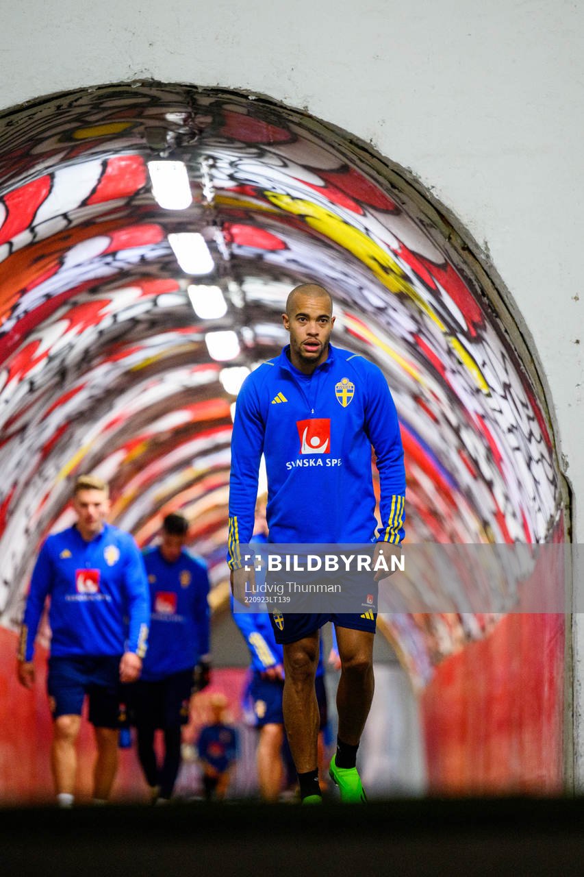 Robin Quaison after a training session with the national football team of Sweden on September 23, 2022 in Belgrade. 