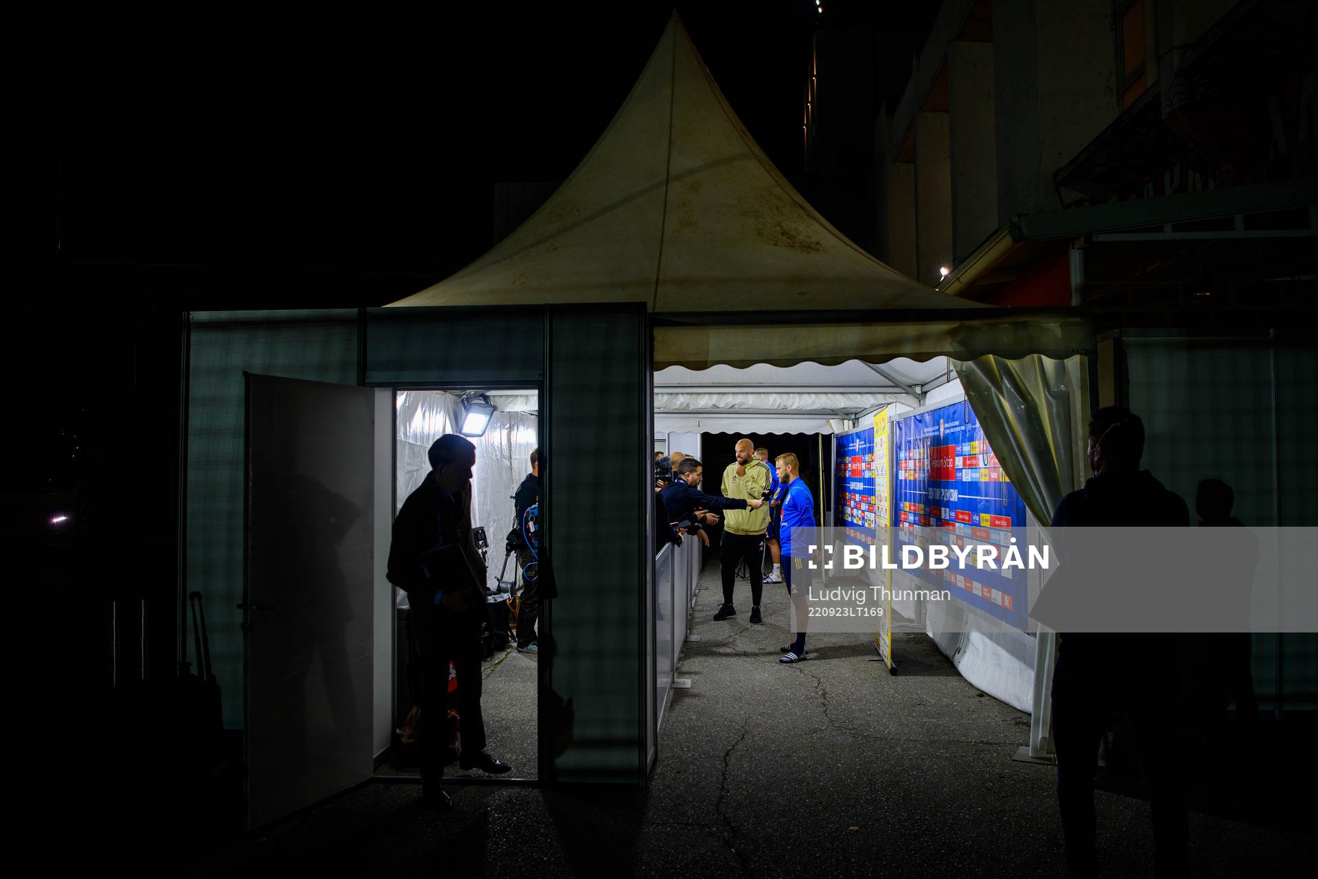 Daniel Sundgren is interviewed by the media