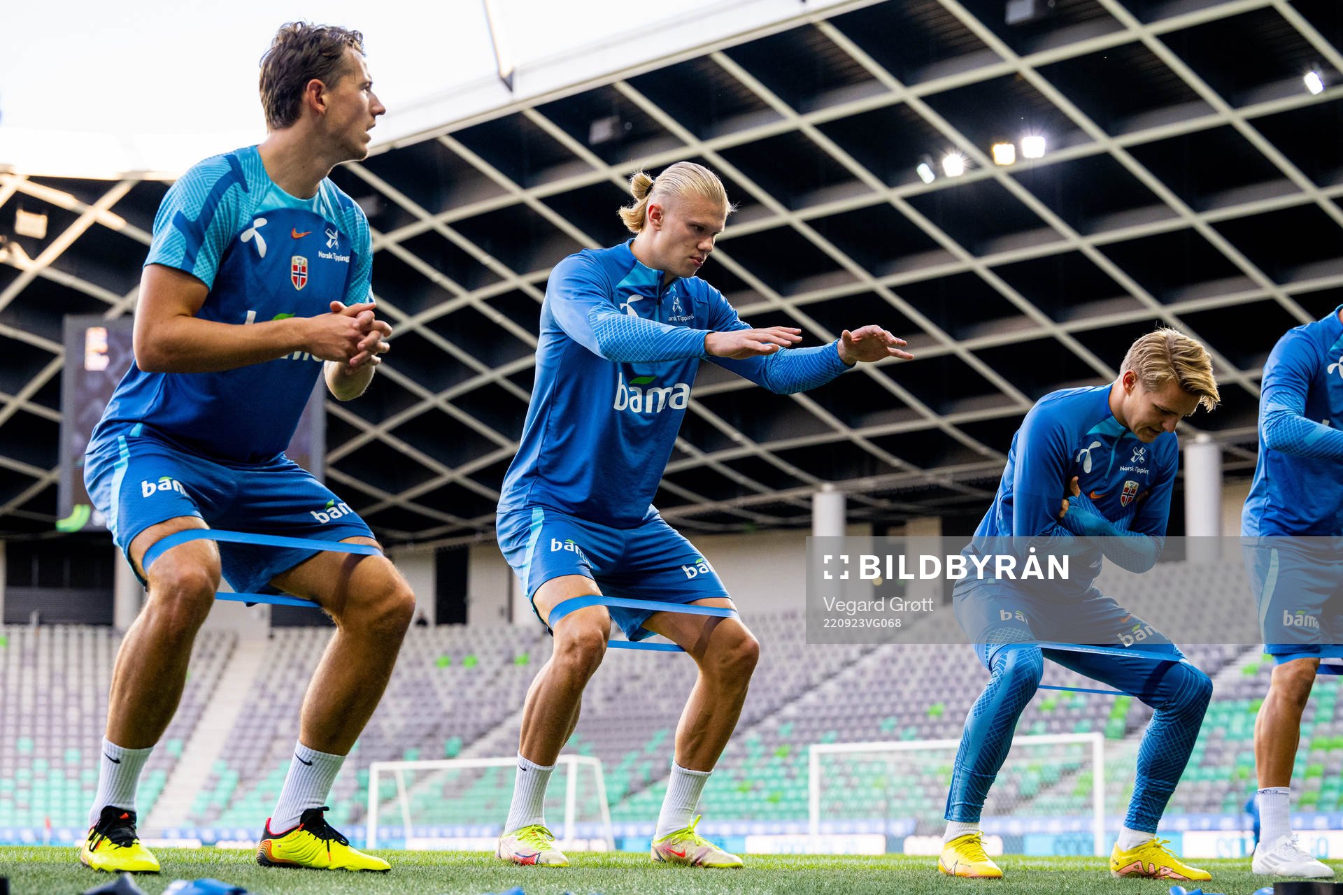 Sander Berge, Erling Braut Haaland and Martin Ødegaard of