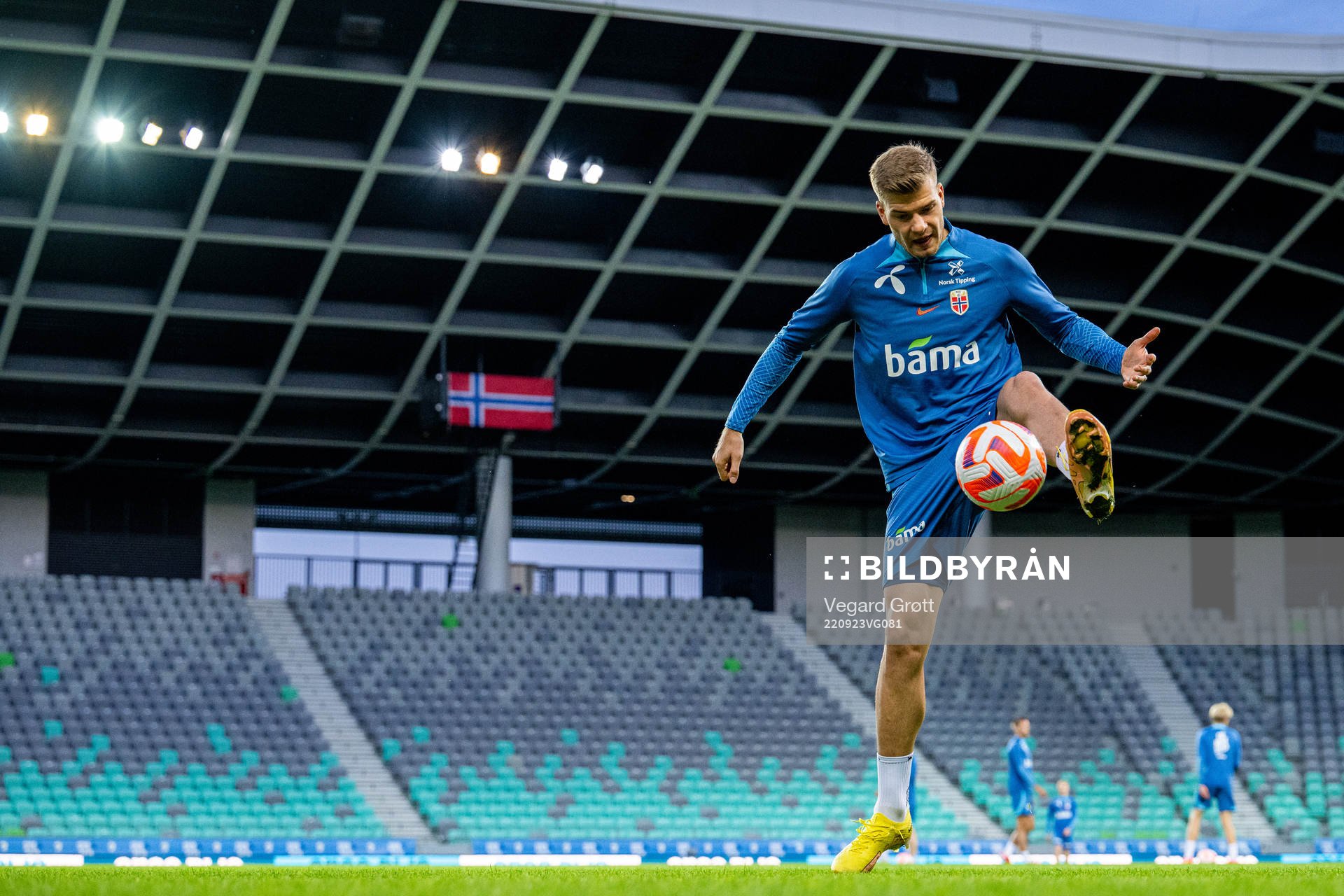 Alexander Sørloth of the Norwegian national football team