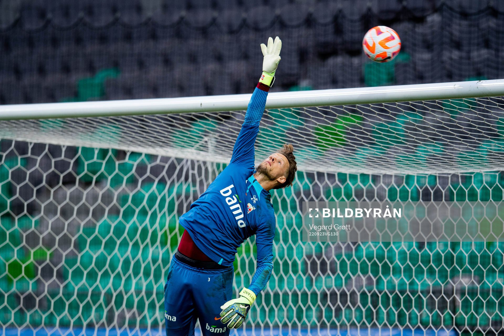 Goalkeeper Ørjan Håskjold Nyland of the Norwegian