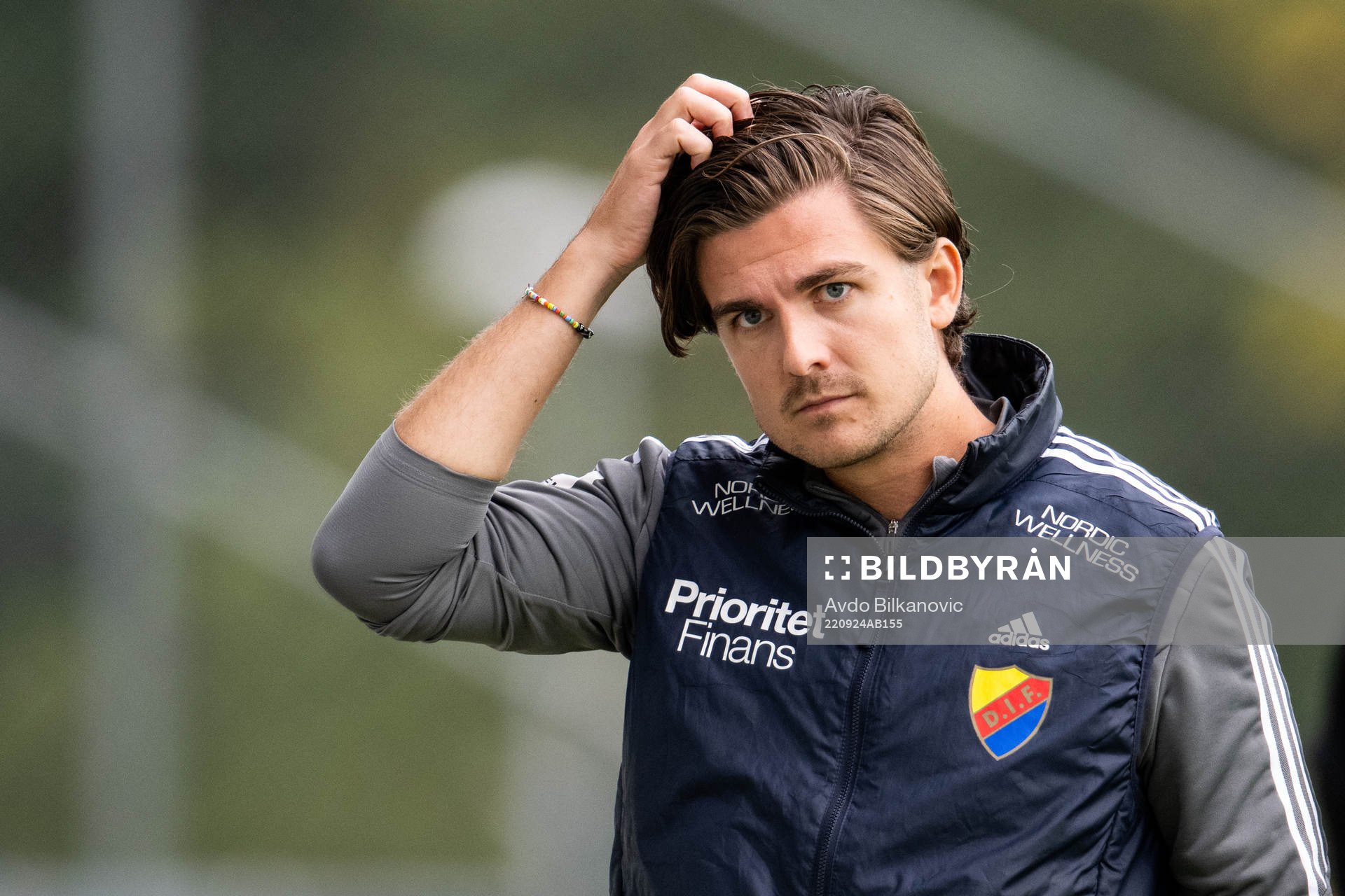 Djurgårdens tränare Magnus Pålsson under fotbollsmatchen i Damallsvenskan mellan Kristianstad och Djurgården den 24 september 2022 i Kristianstad.