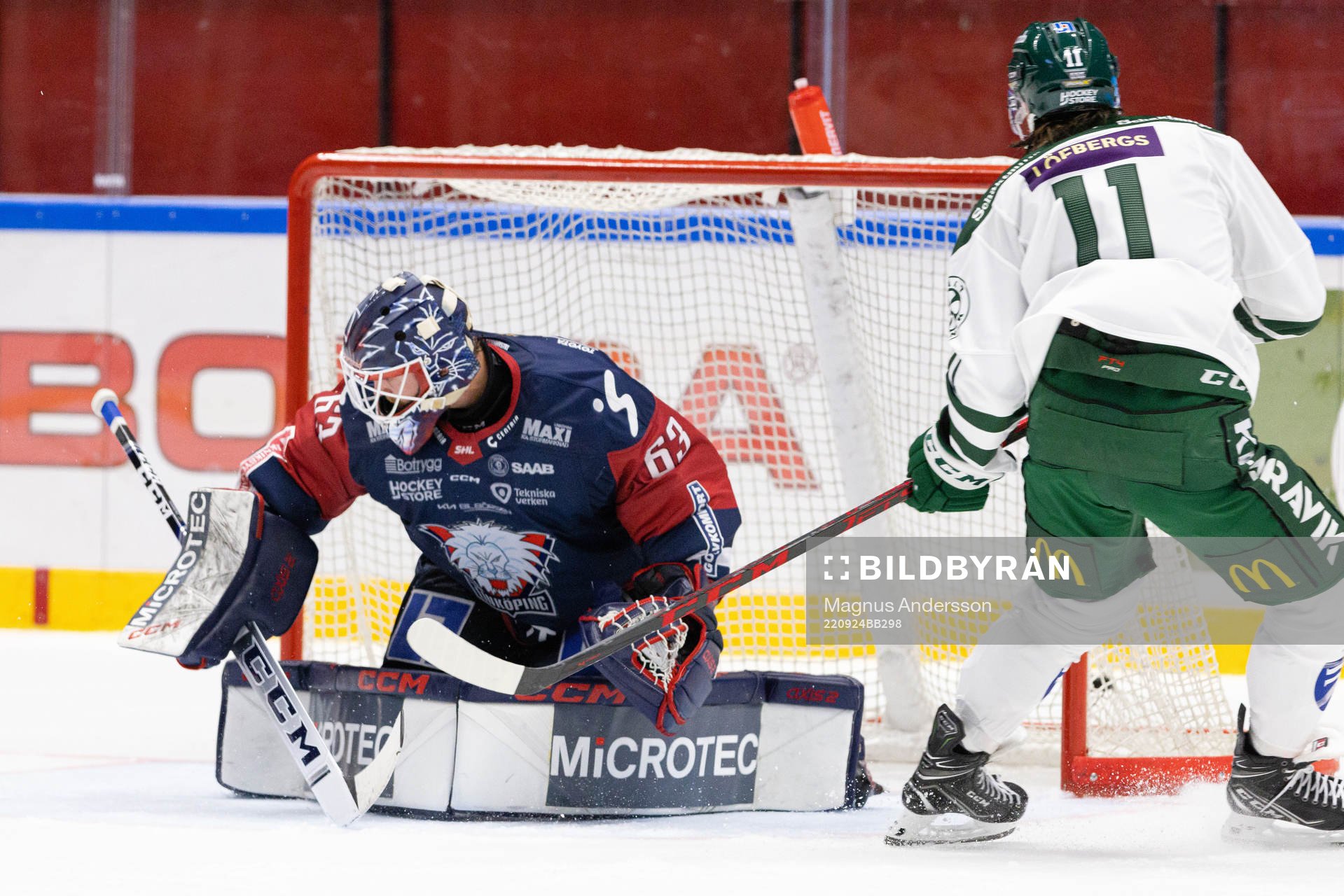 Färjestads Joakim Nygård gör 1-1 bakom Linköpings