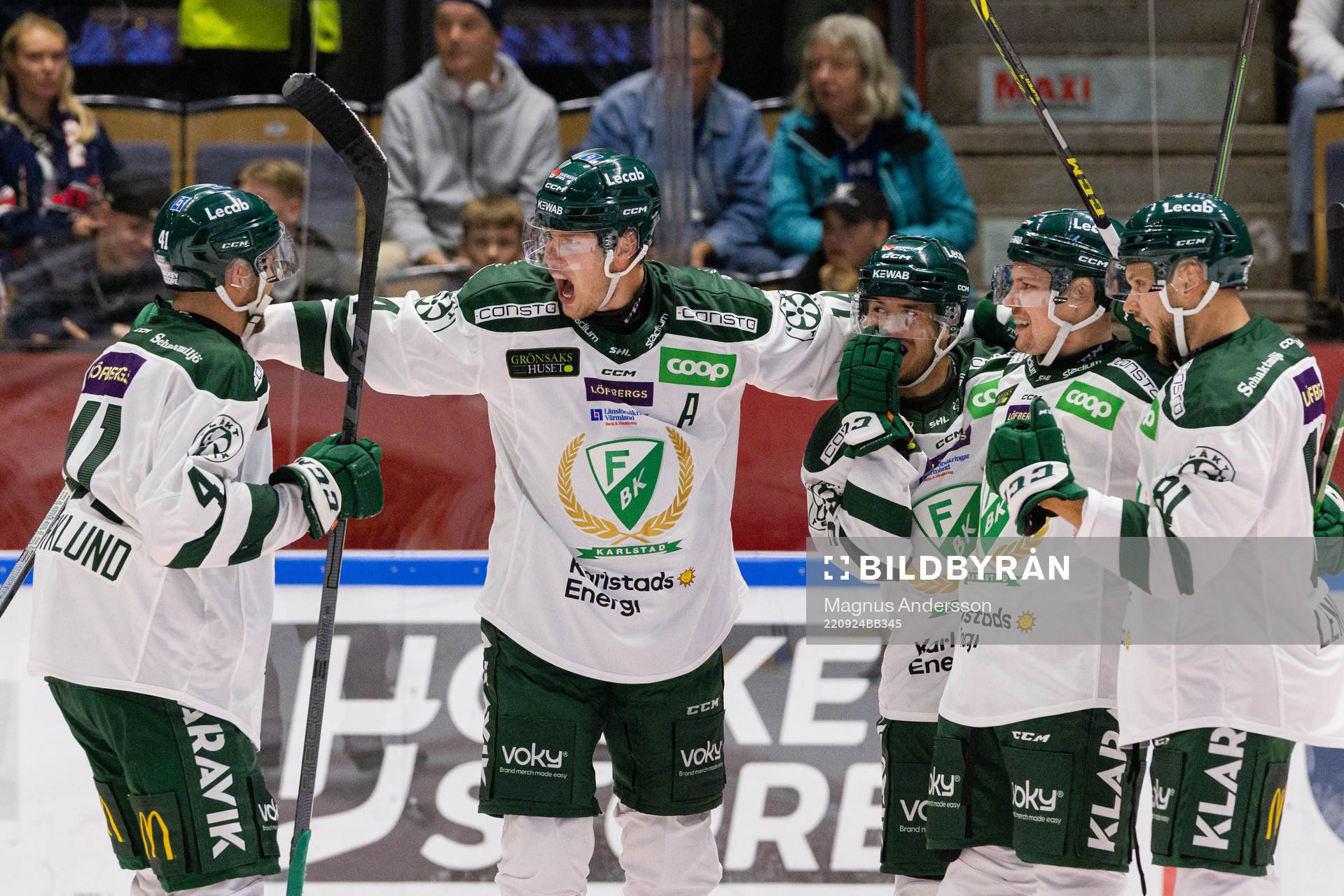 Färjestads Victor Ejdsell , Michael Lindqvist och Theodor