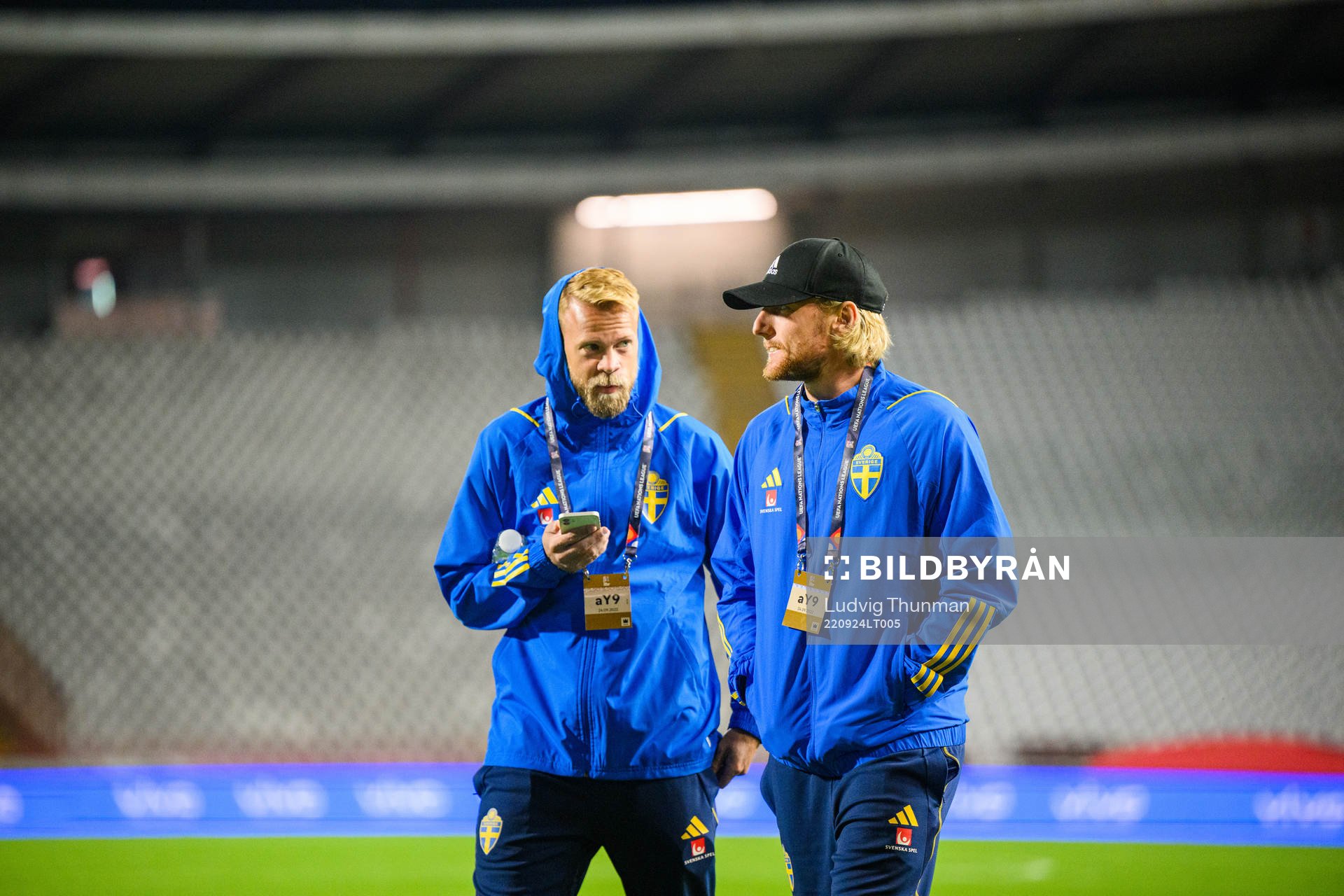 Daniel Sundgren and Emil Forsberg of Sweden ahead ofthe