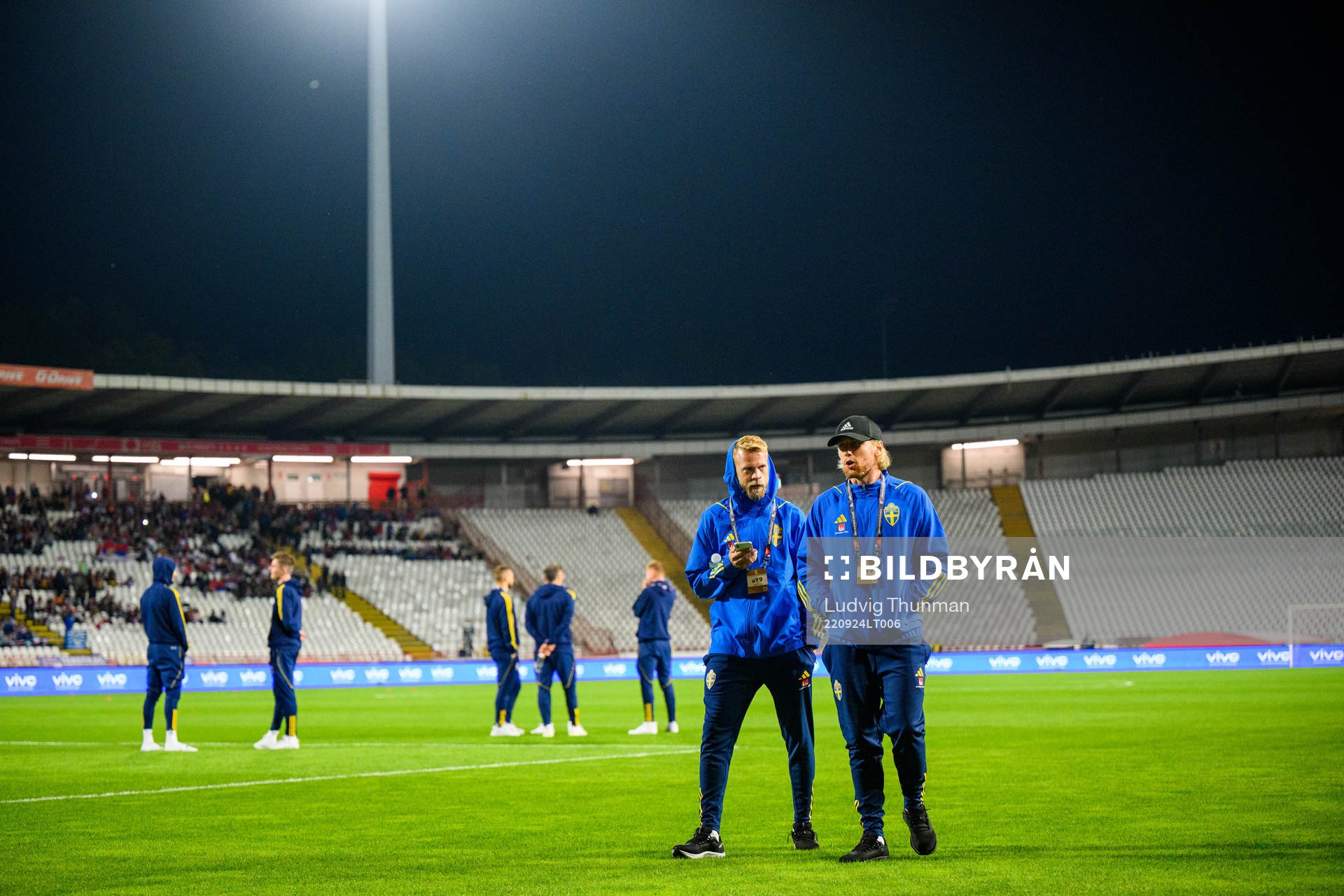 Daniel Sundgren and Emil Forsberg of Sweden ahead ofthe
