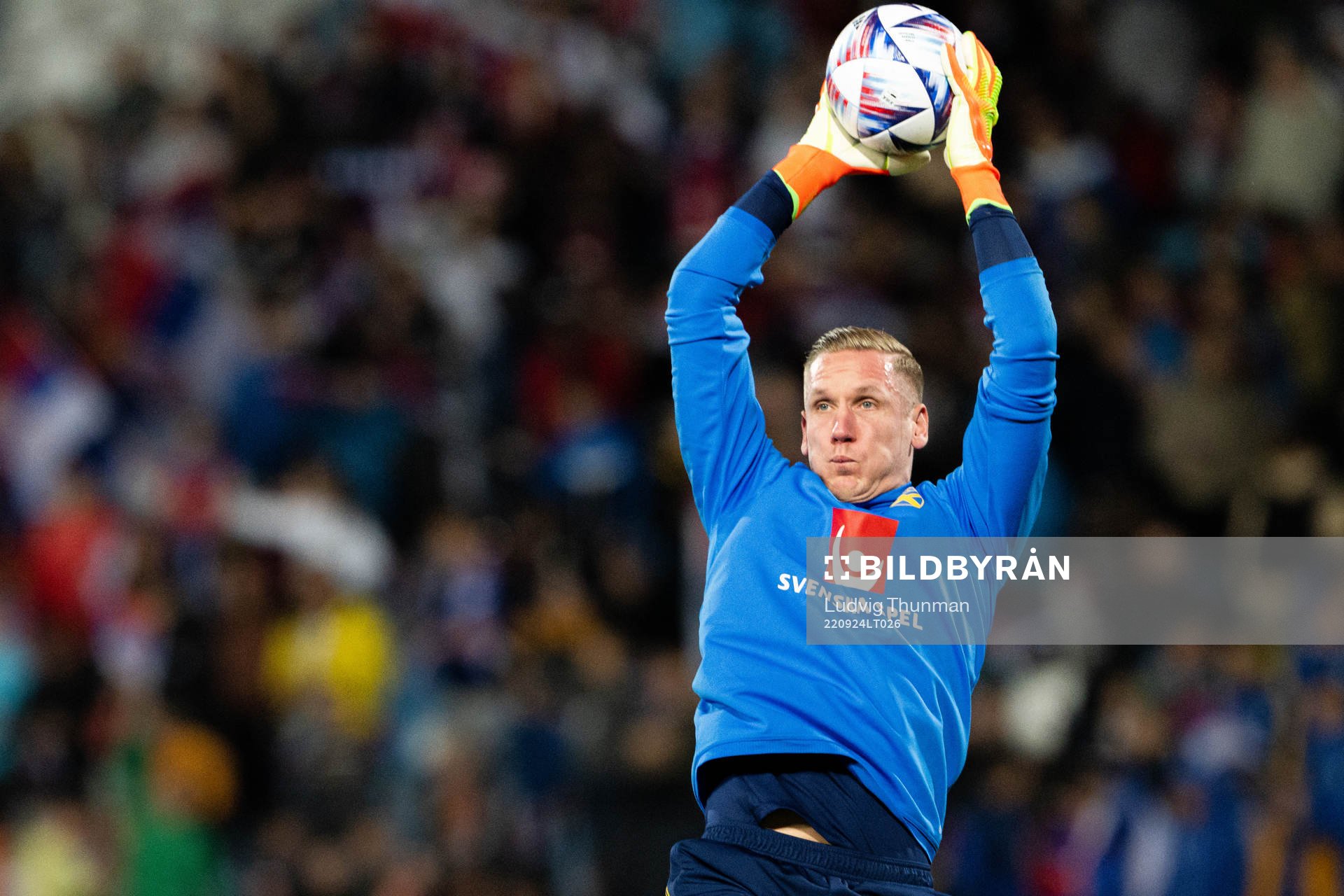 Goalkeeper Robin Olsen of Sweden