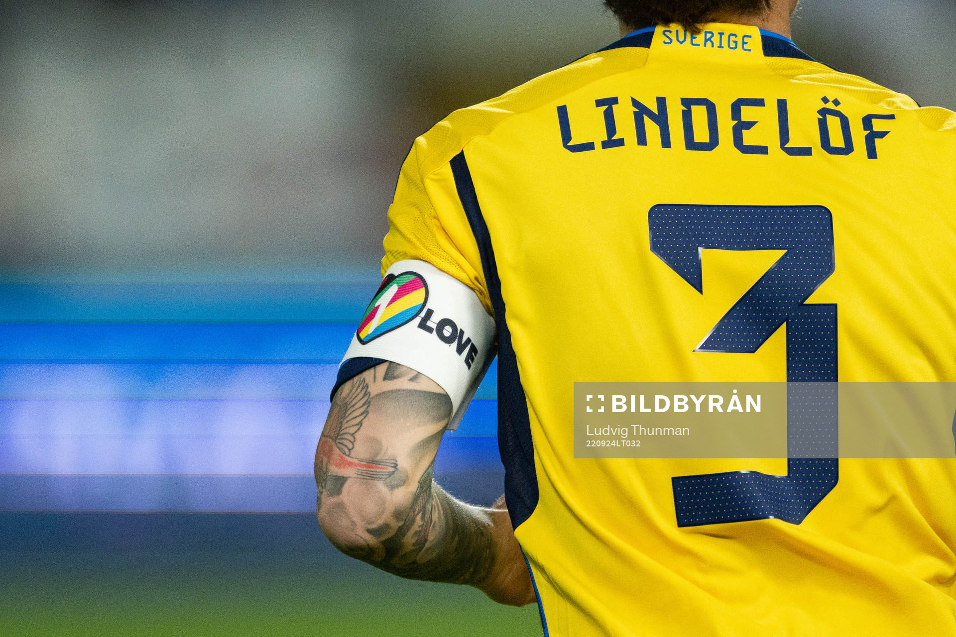 Victor Nilsson Lindelöf of Sweden with the captain's