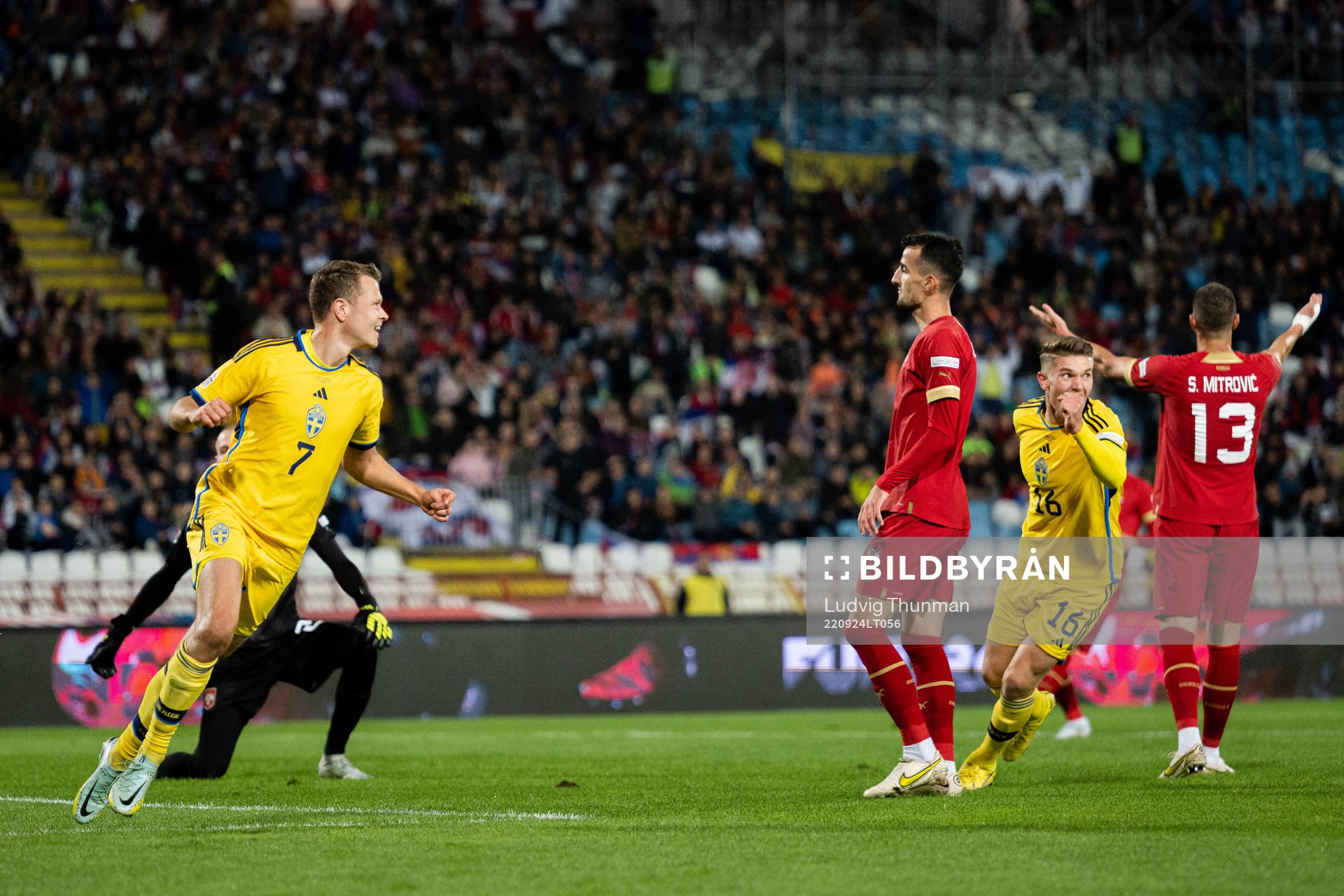 Viktor Claesson and Viktor Gyökeres of Sweden celebrate