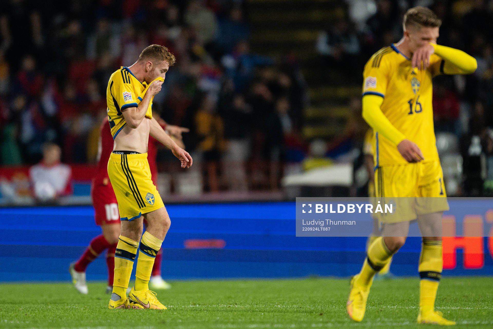 Dejan Kulusevski of Sweden looks dejected