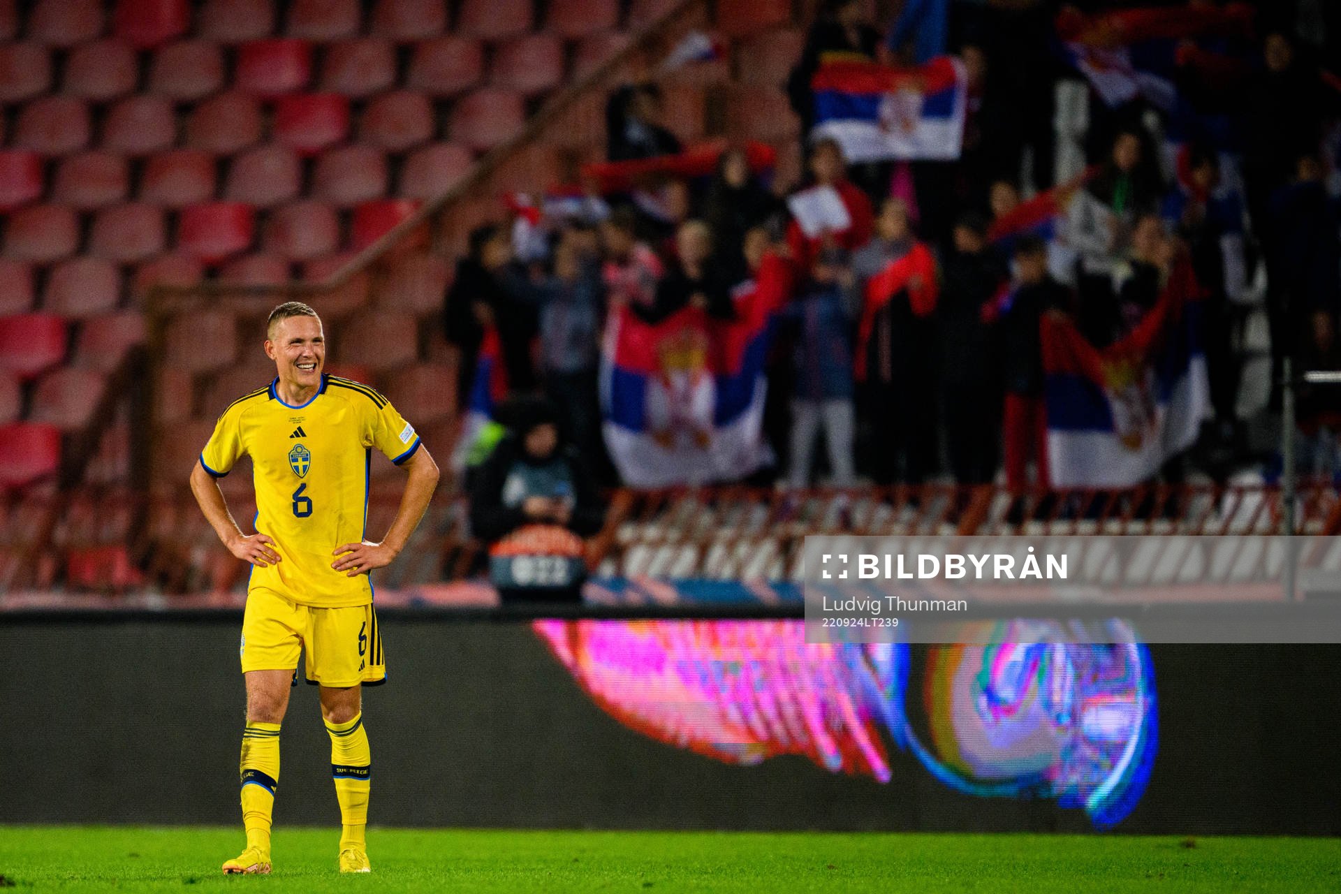 Ludwig Augustinsson of Sweden looks dejected