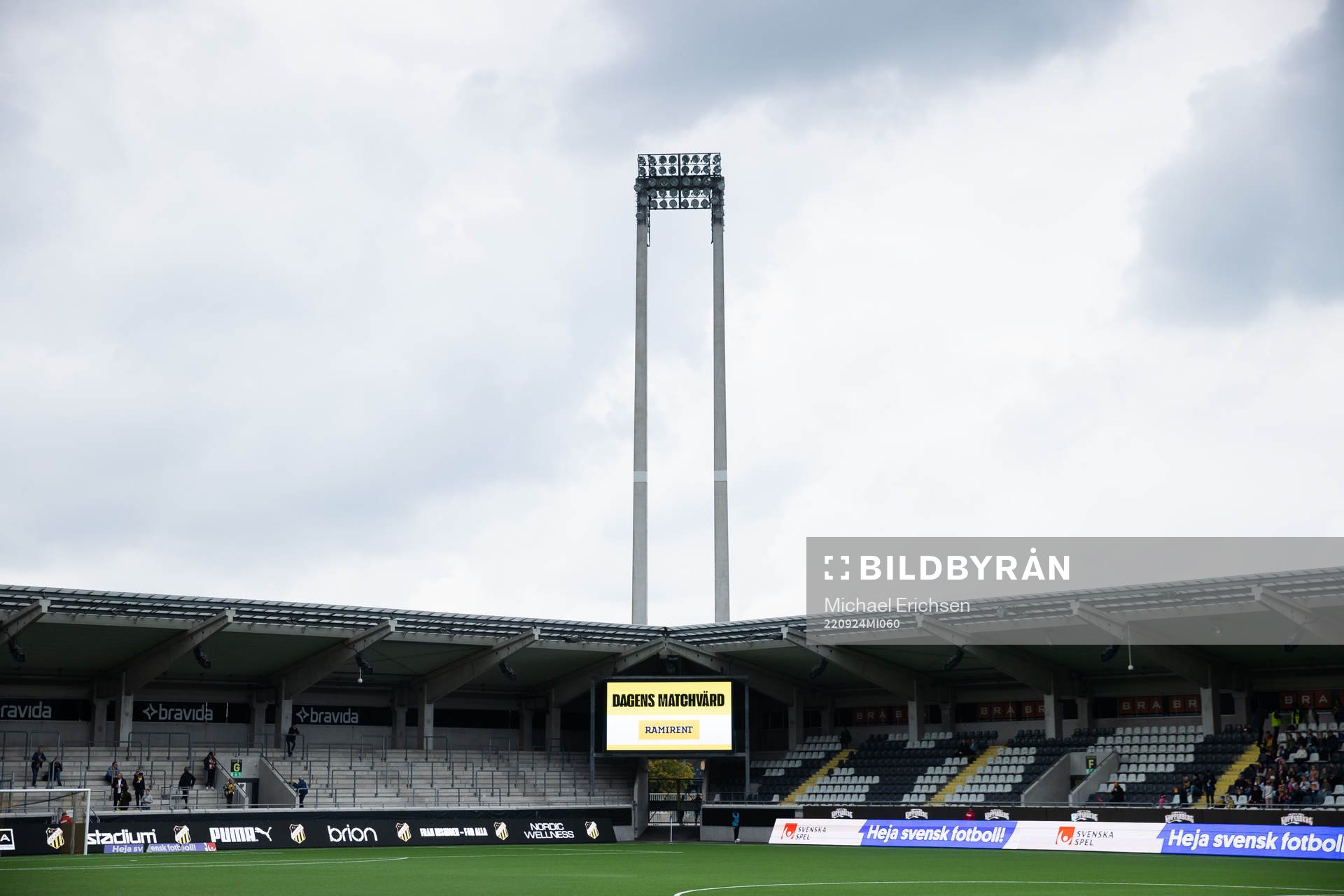 Bravida Arenas strålkastarljus avstängt innan och