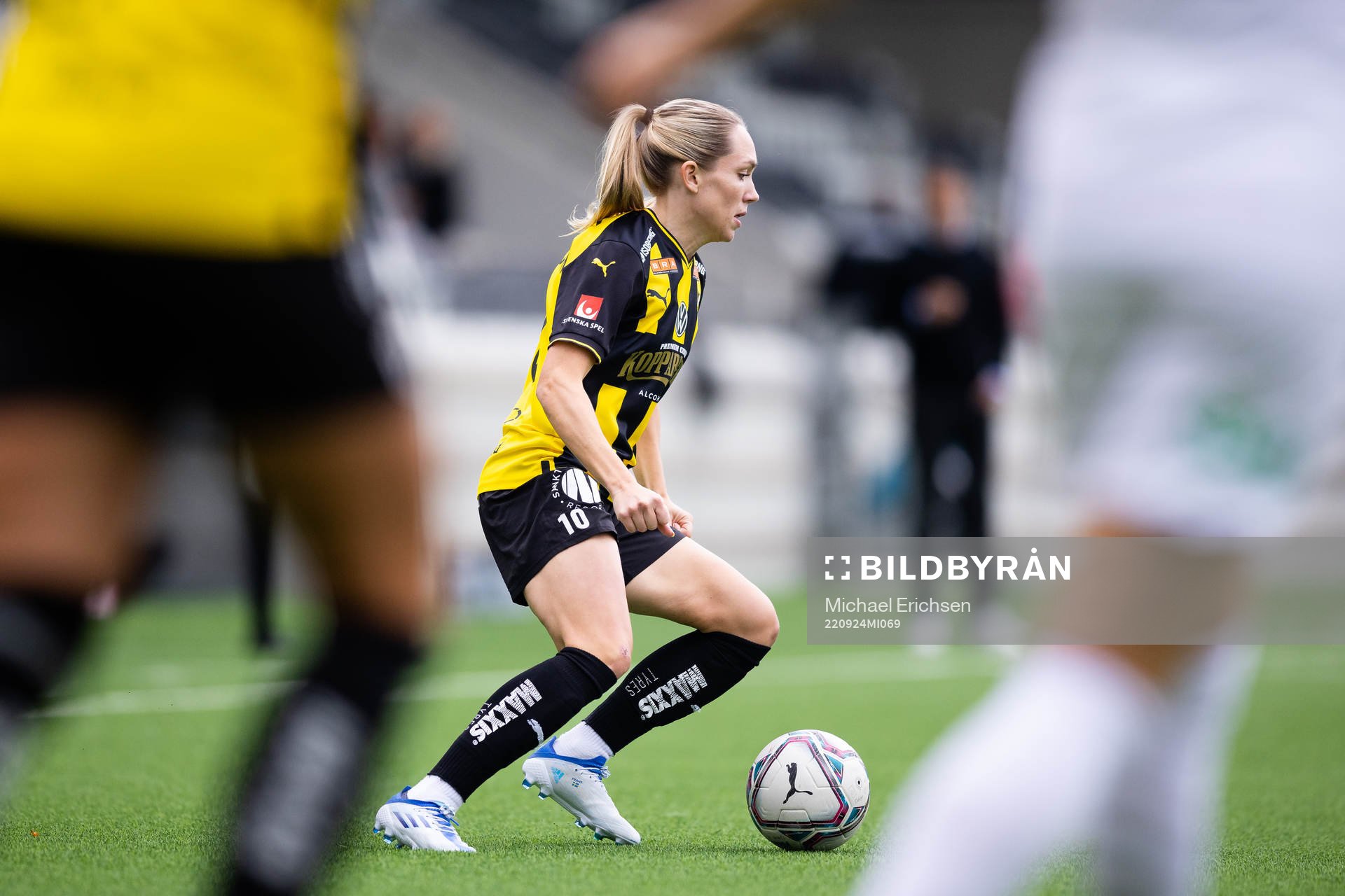 Häckens Elin Rubensson  fotbollsmatchen i Damallsvenskan