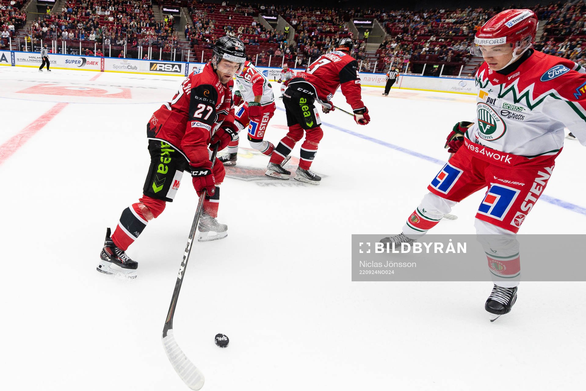 Malmö Redhawks Ponthus Westerholm och Frölundas Joel