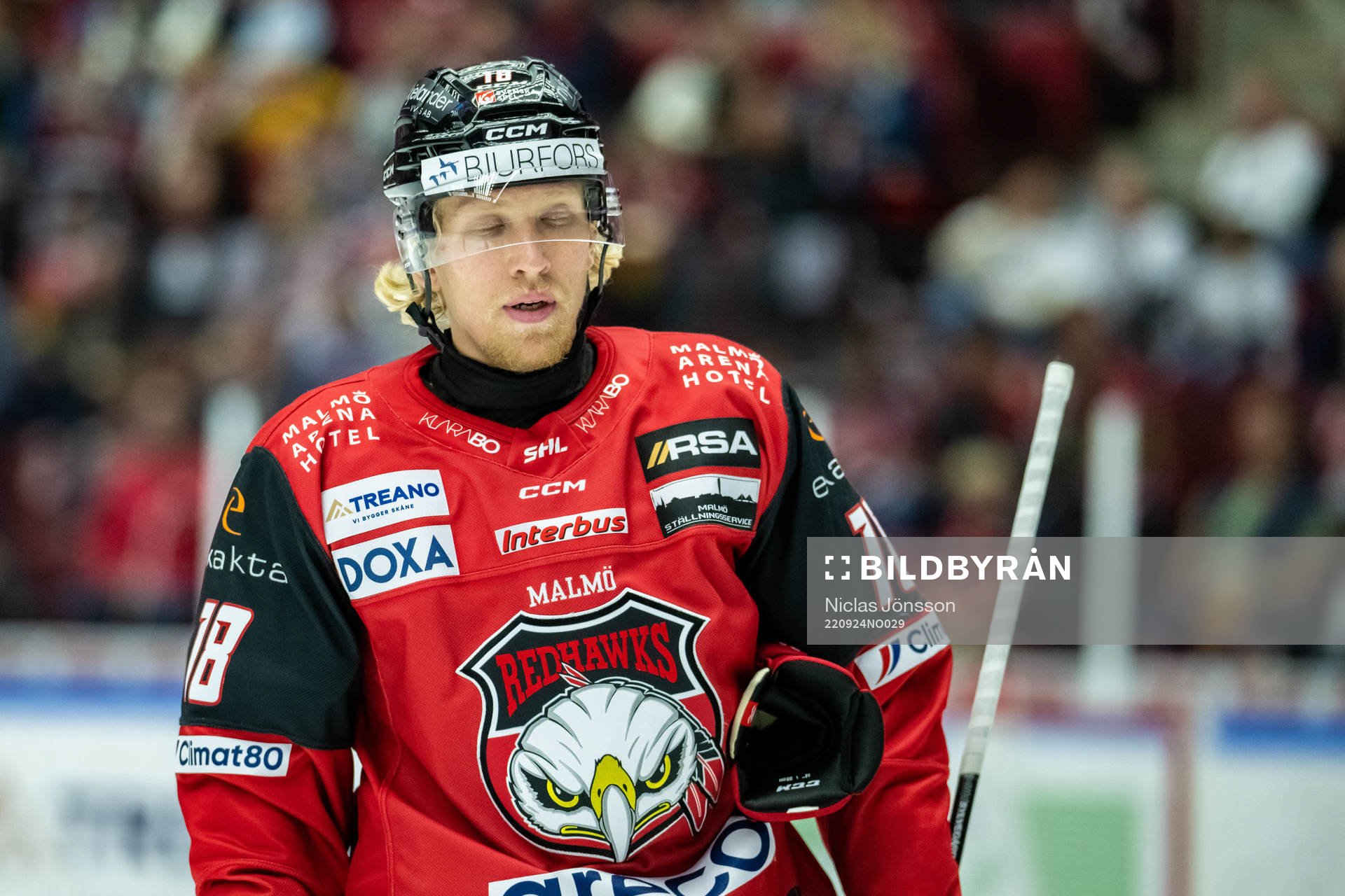 Malmö Redhawkss Marcus Sylvegård deppar