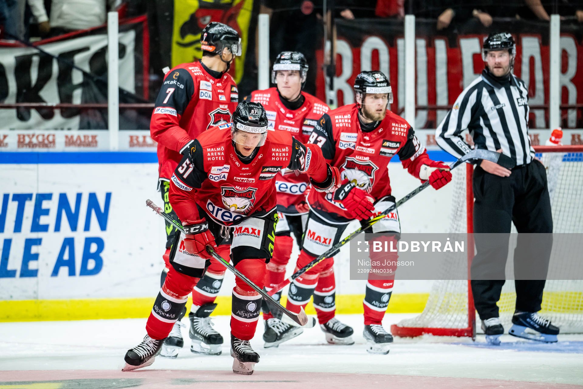 Malmö Redhawkss Emil Sylvegård  jublar