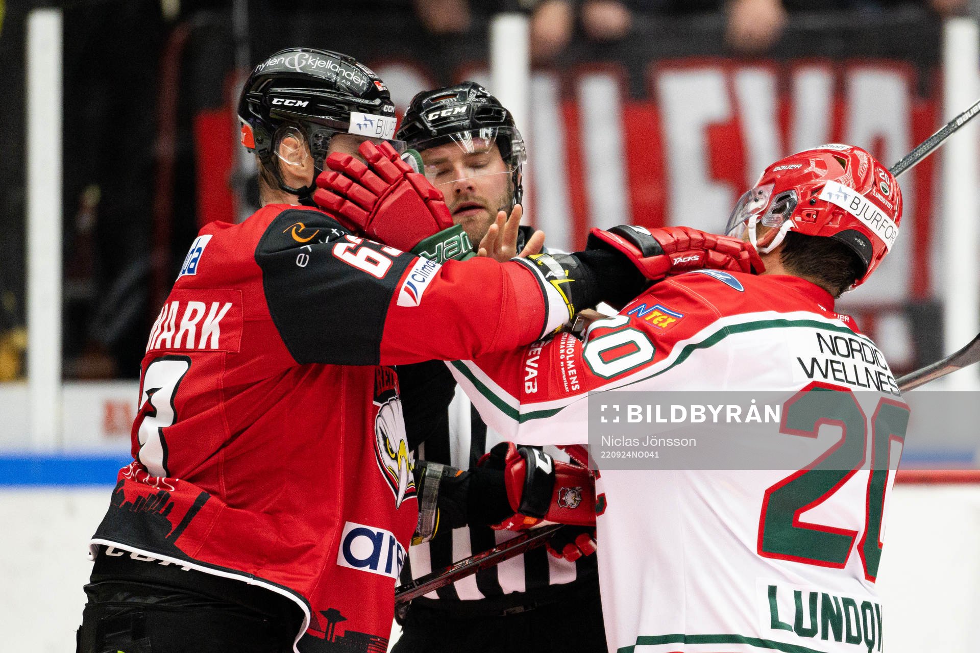 Malmö Redhawks Fredrik Händemark och Frölundas Joel