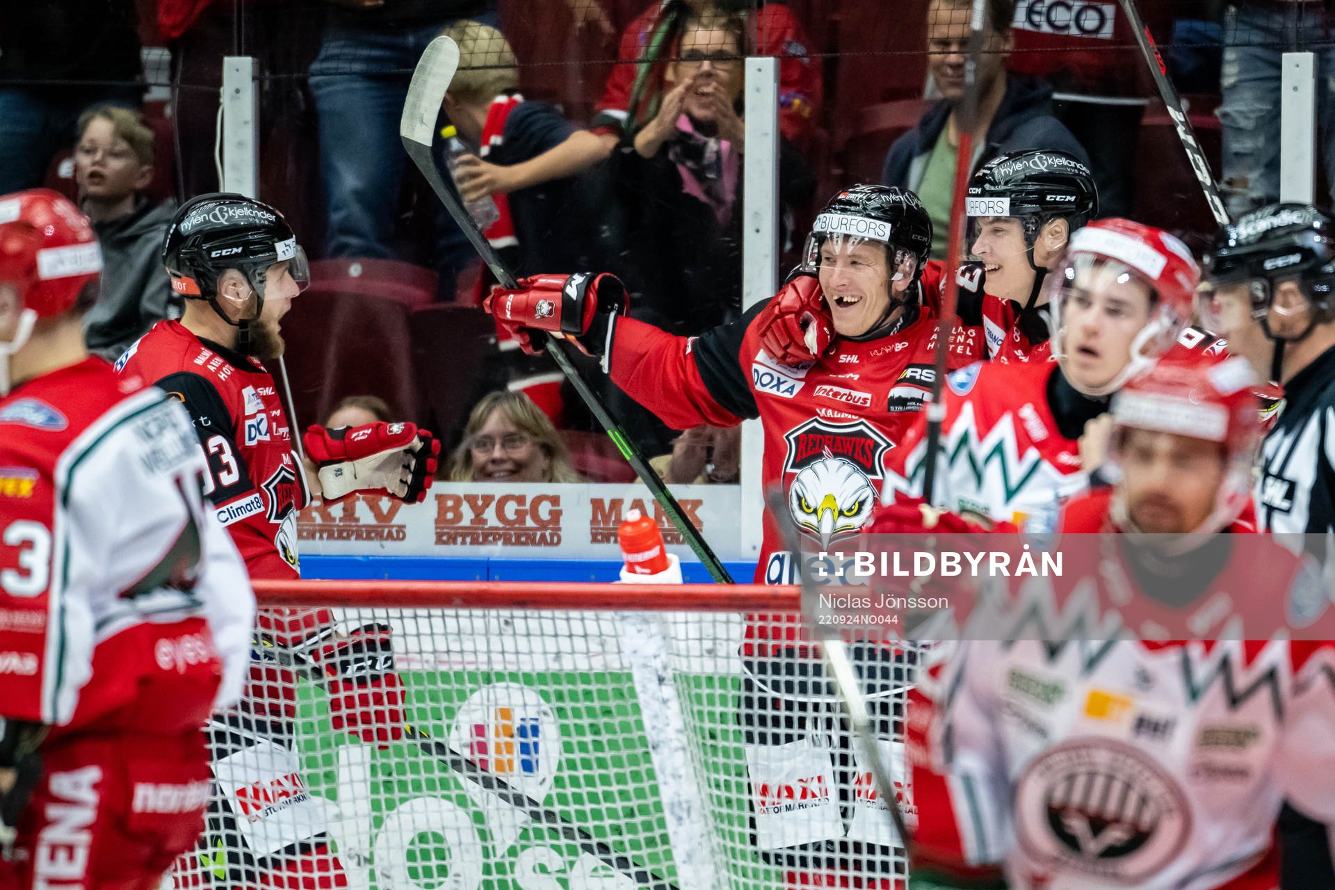 Malmö Redhawkss Emil Sylvegård  jublar
