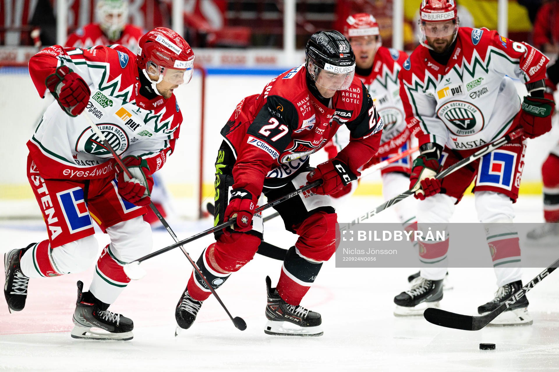 Frölundas Mats Rosseli Olsen och Malmö Redhawks Ponthus