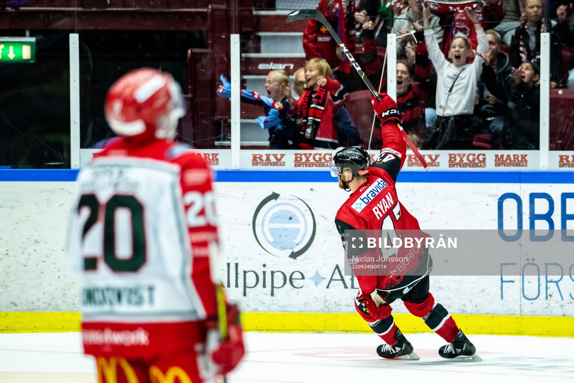 Malmö Redhawkss Joakim Ryan  jublar