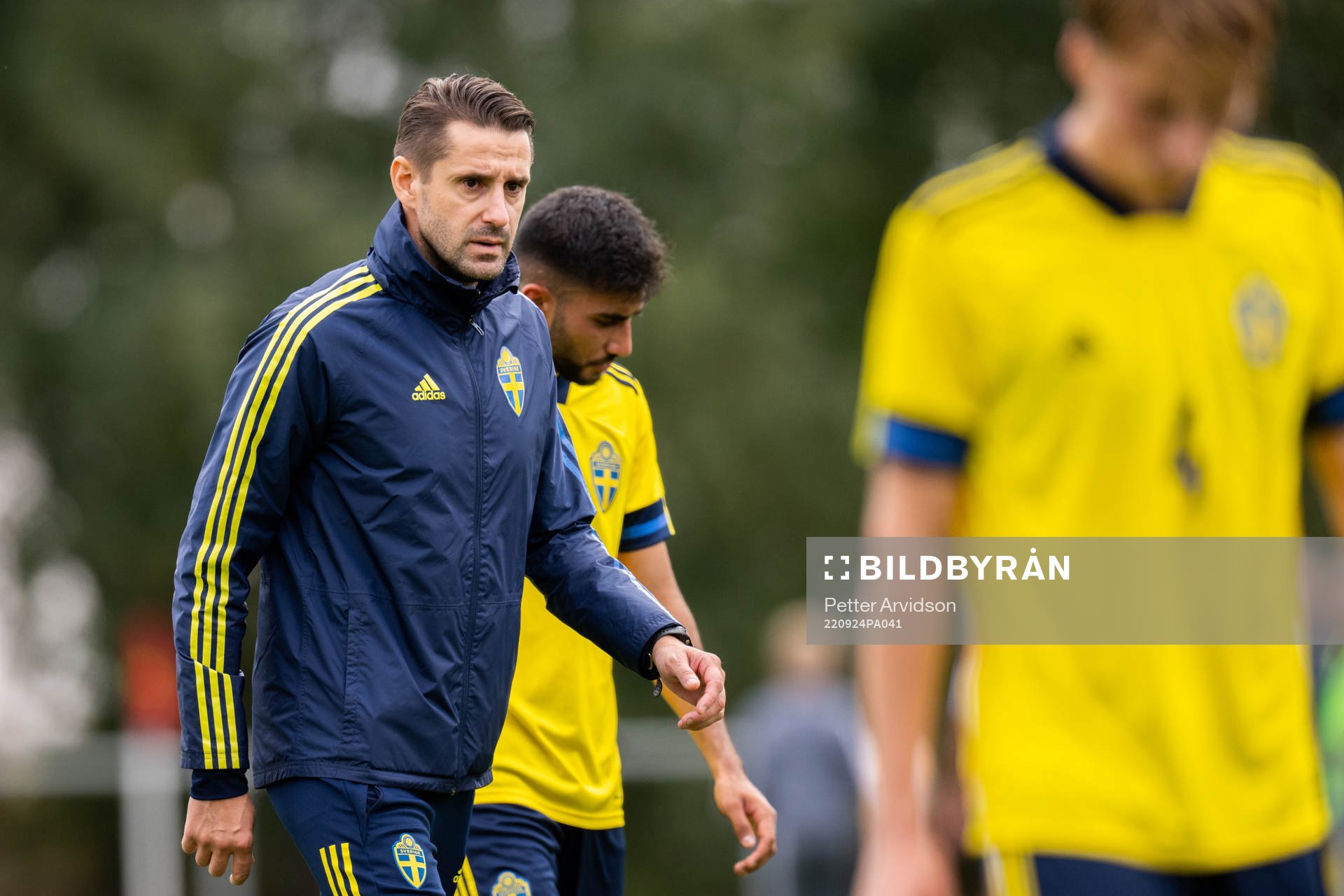 Head coach Mirza Jelecak of Sweden during the under-17 4-Nations tournament football match between Sweden and Austria on September 24, 2022 in Ystad.