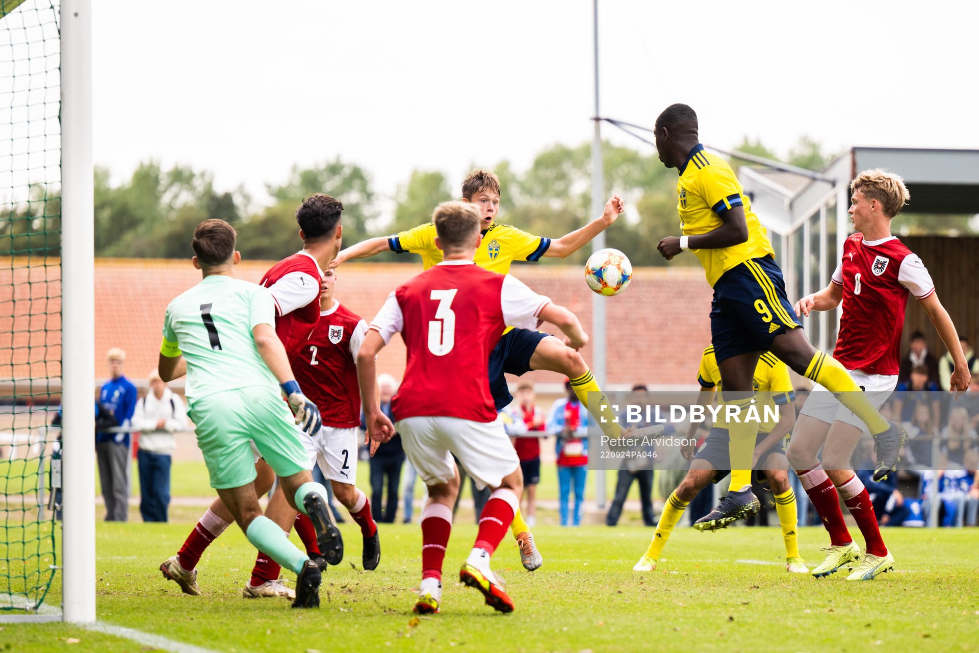Wilmer Olofsson of Sweden scores the 2-2 goal
