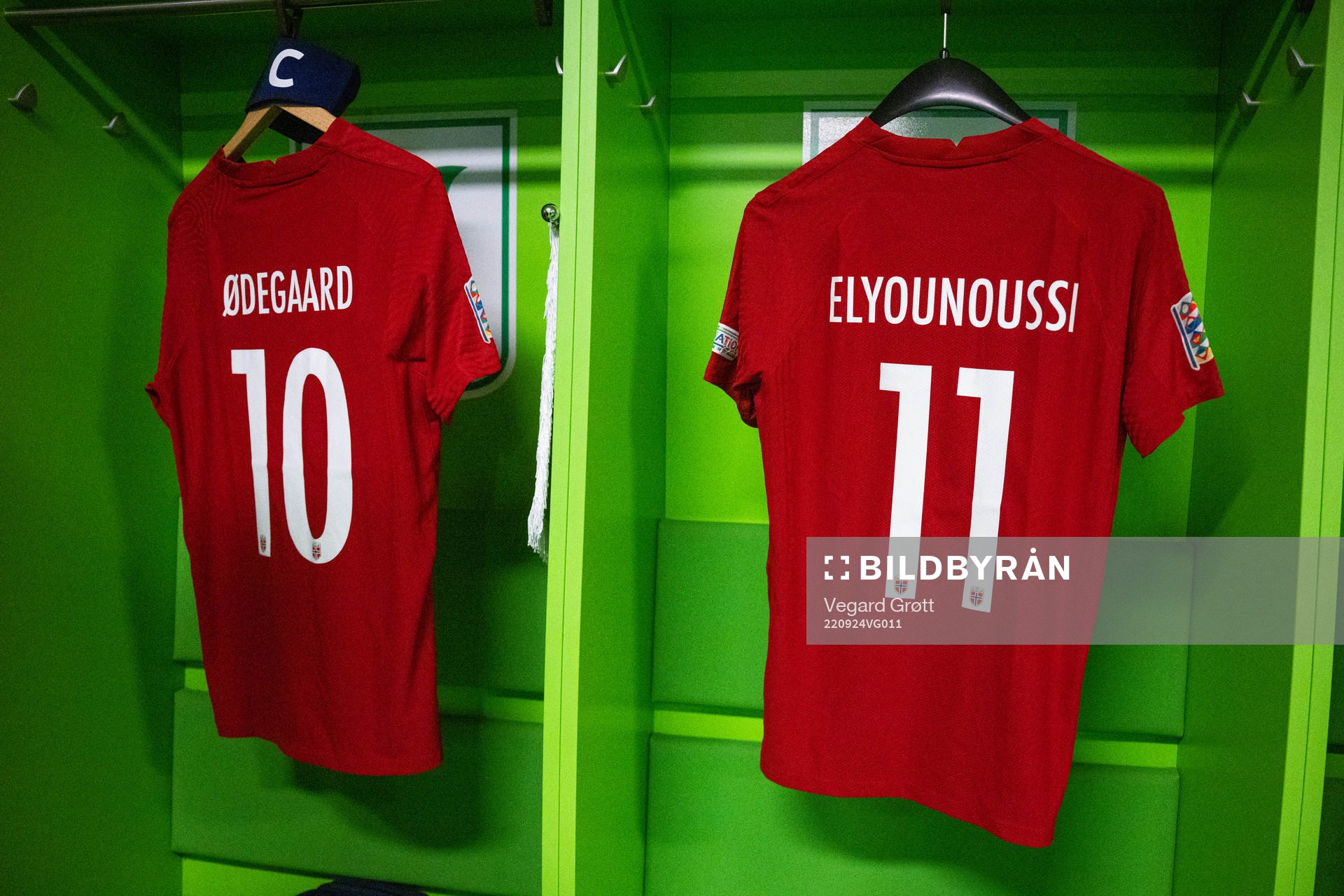 The kits of Martin Ødegaard and Mohamed Elyounoussi of