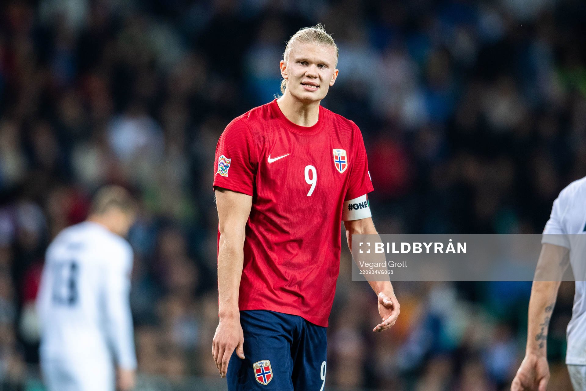 Erling Braut Haaland of Norway during the Nations League football match between Slovenia and Norway on September 24, 2022 in Ljubljana. 