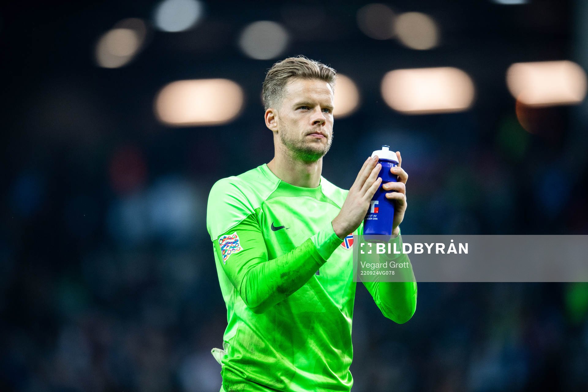 Goalkeeper Ørjan Håskjold Nyland of Norway looks dejected