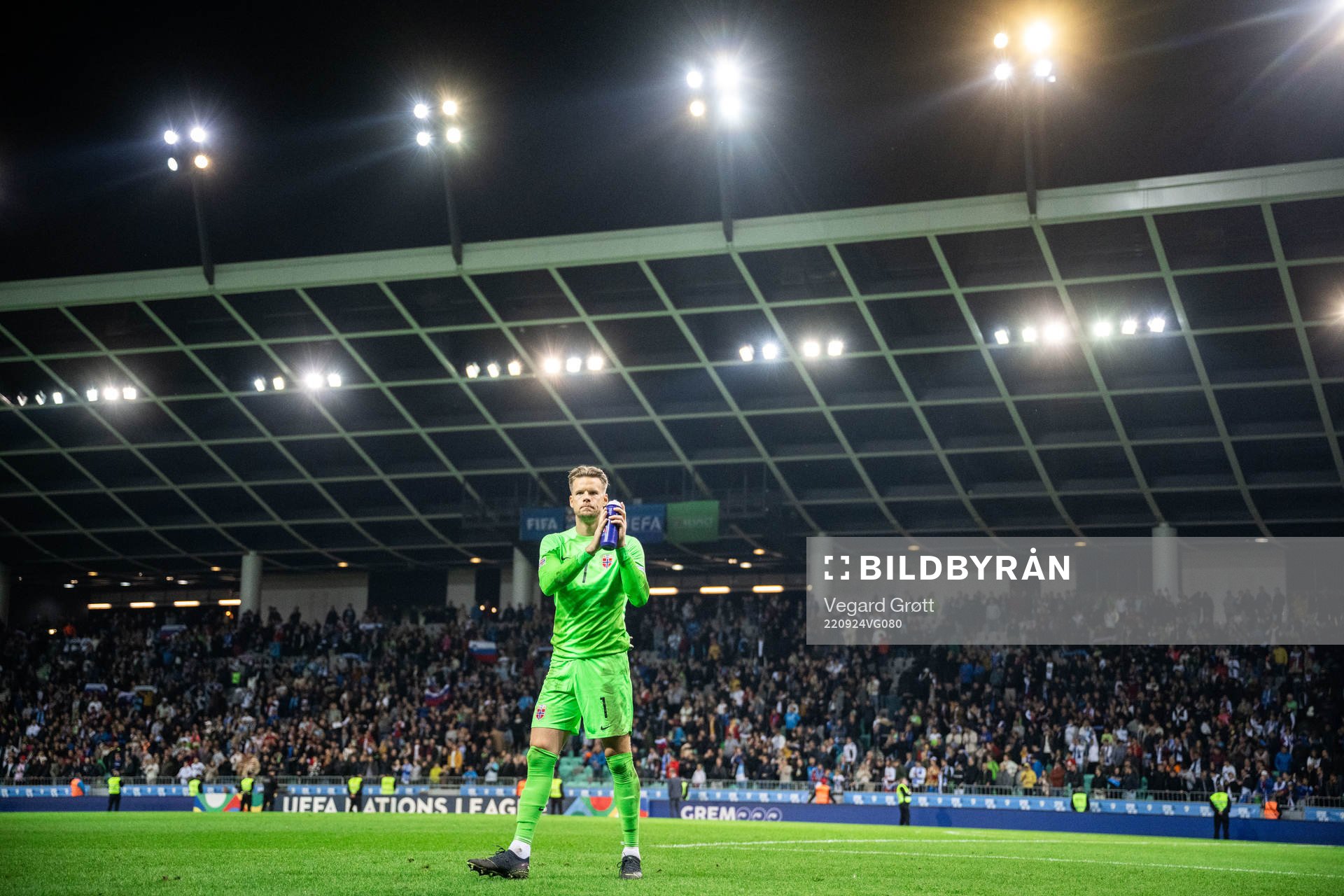 Goalkeeper Ørjan Håskjold Nyland of Norway looks dejected