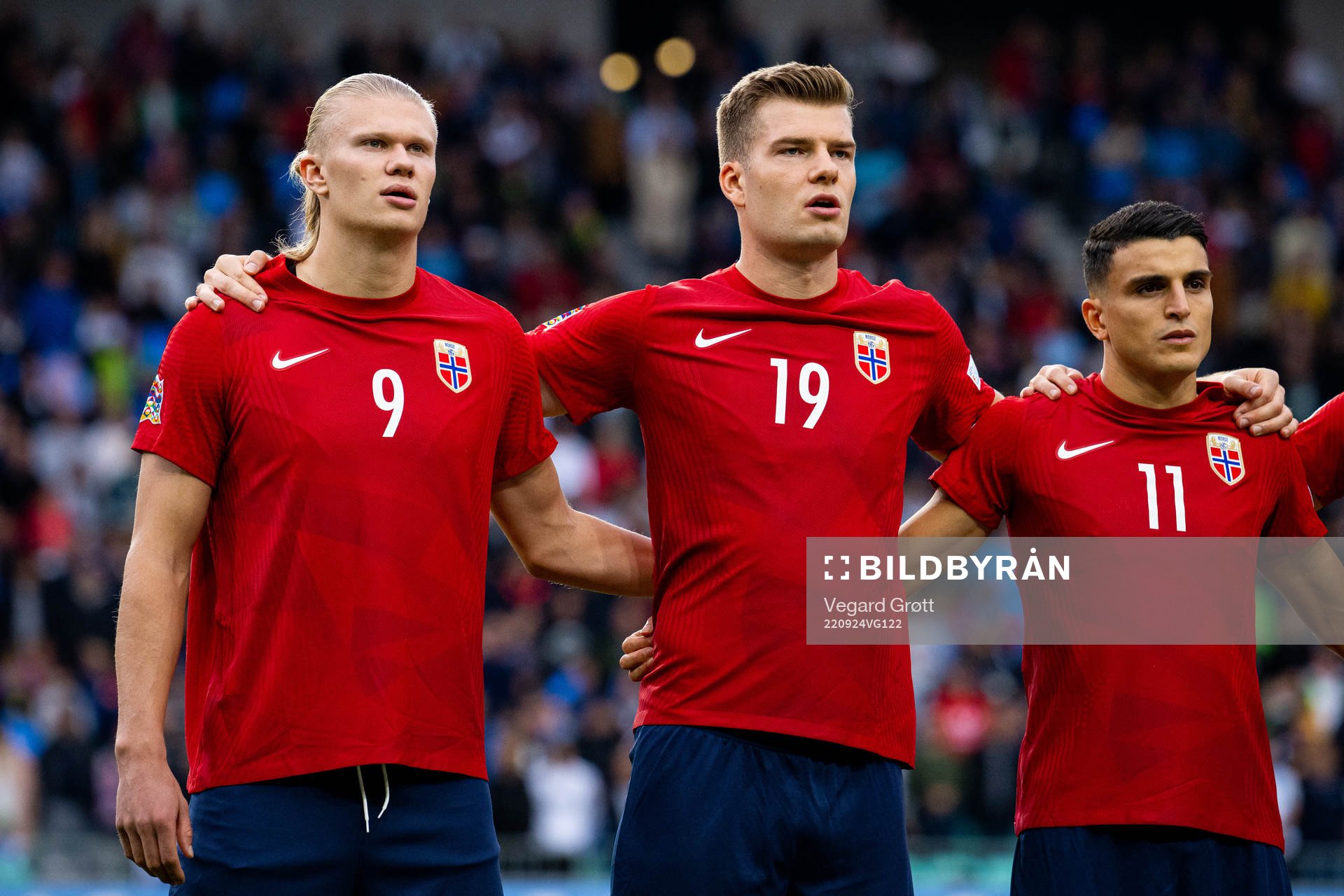 Erling Braut Haaland, Alexander Sørloth and Mohamed