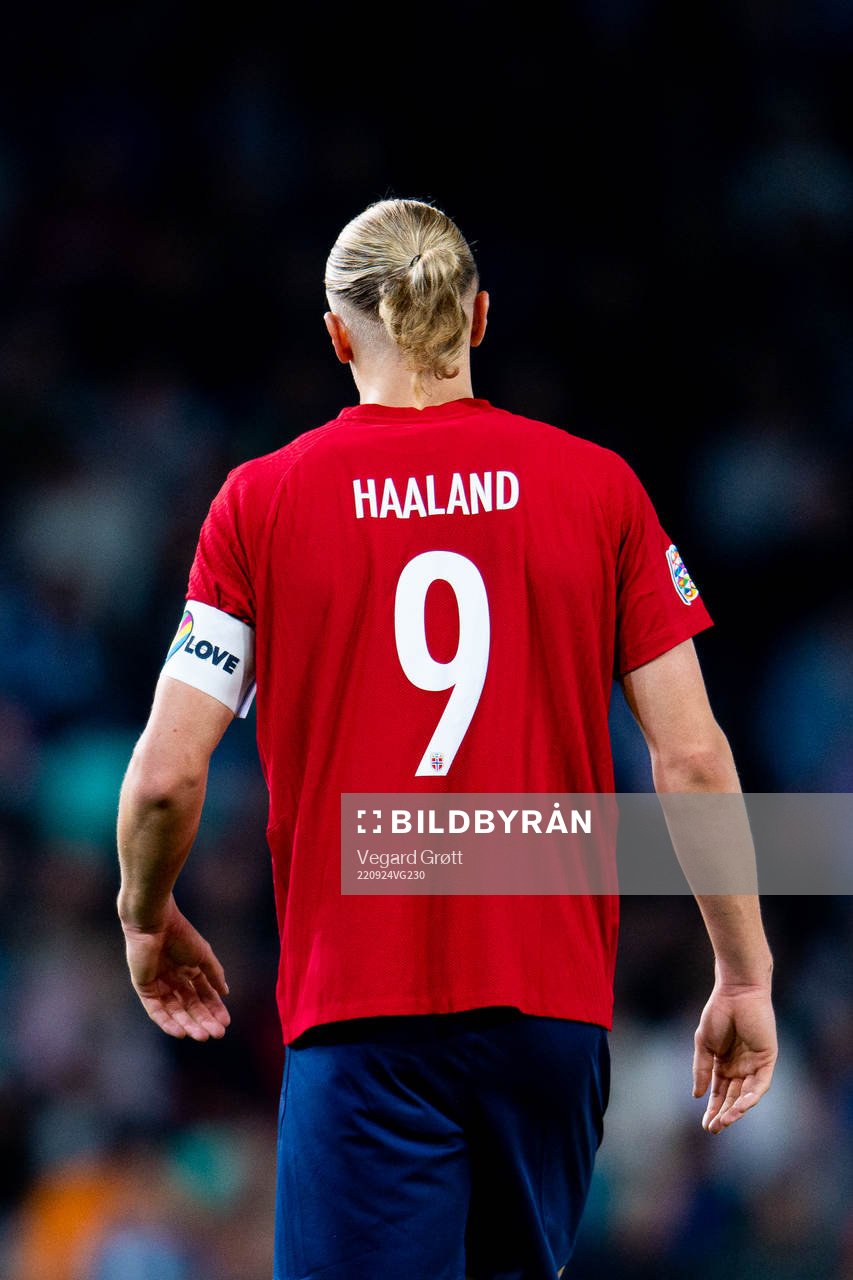 Erling Braut Haaland of Norway during the Nations League football match between Slovenia and Norway on September 24, 2022 in Ljubljana. 