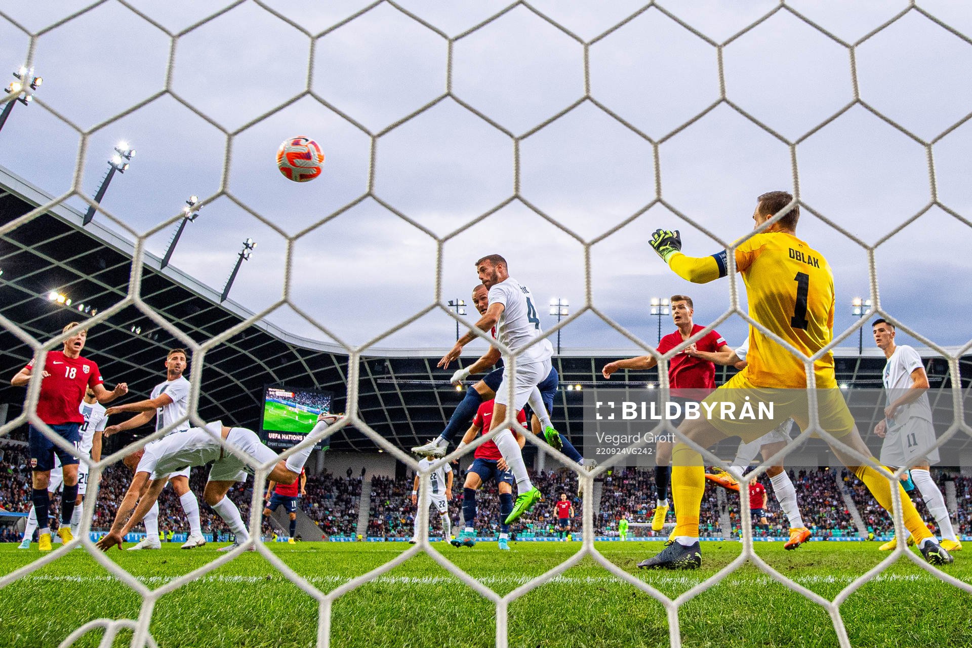 Leo Skiri Østigård of Norway scores a disallowed goal