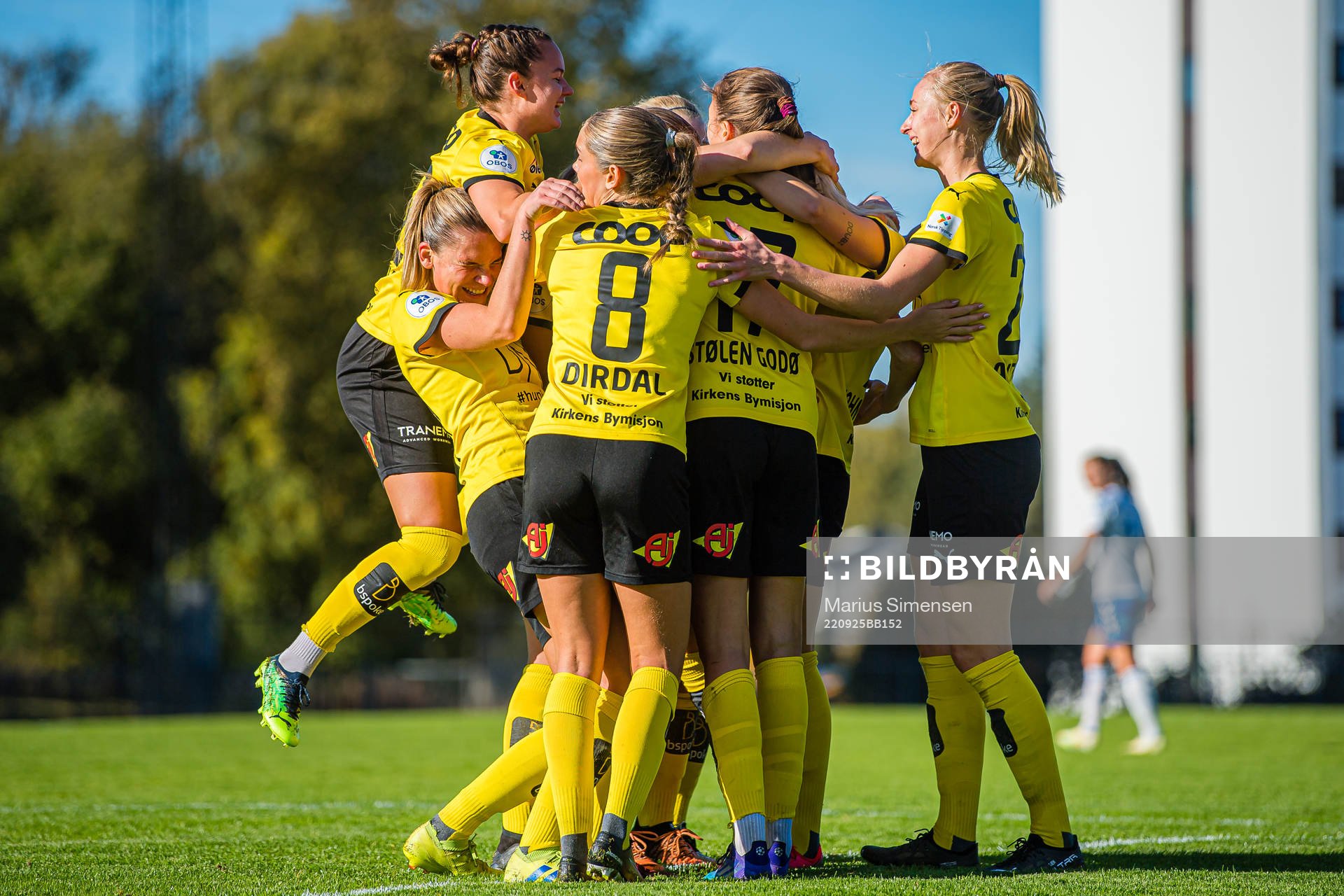 Eva Amanda Johnsson Haahr of LSK Kvinner celebrates