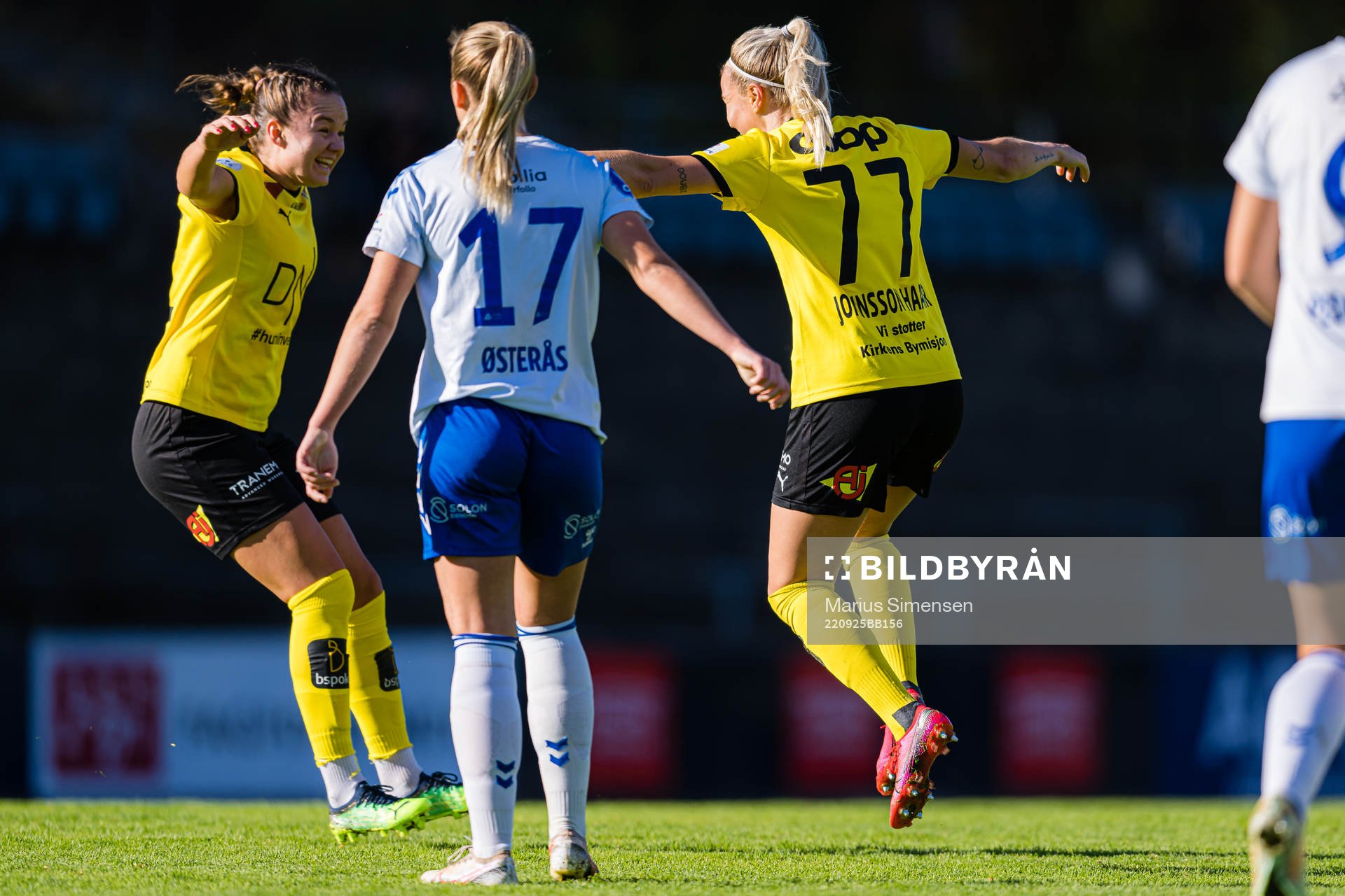 Eva Amanda Johnsson Haahr of LSK Kvinner celebrates