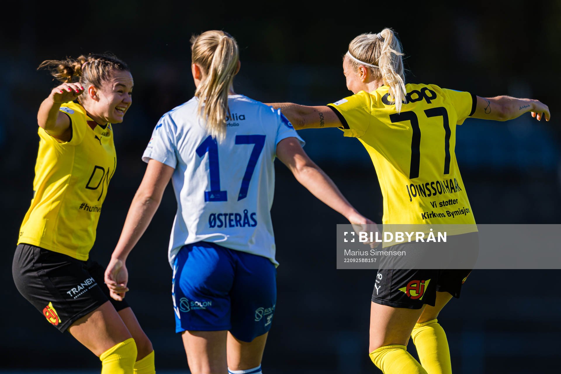Eva Amanda Johnsson Haahr of LSK Kvinner celebrates