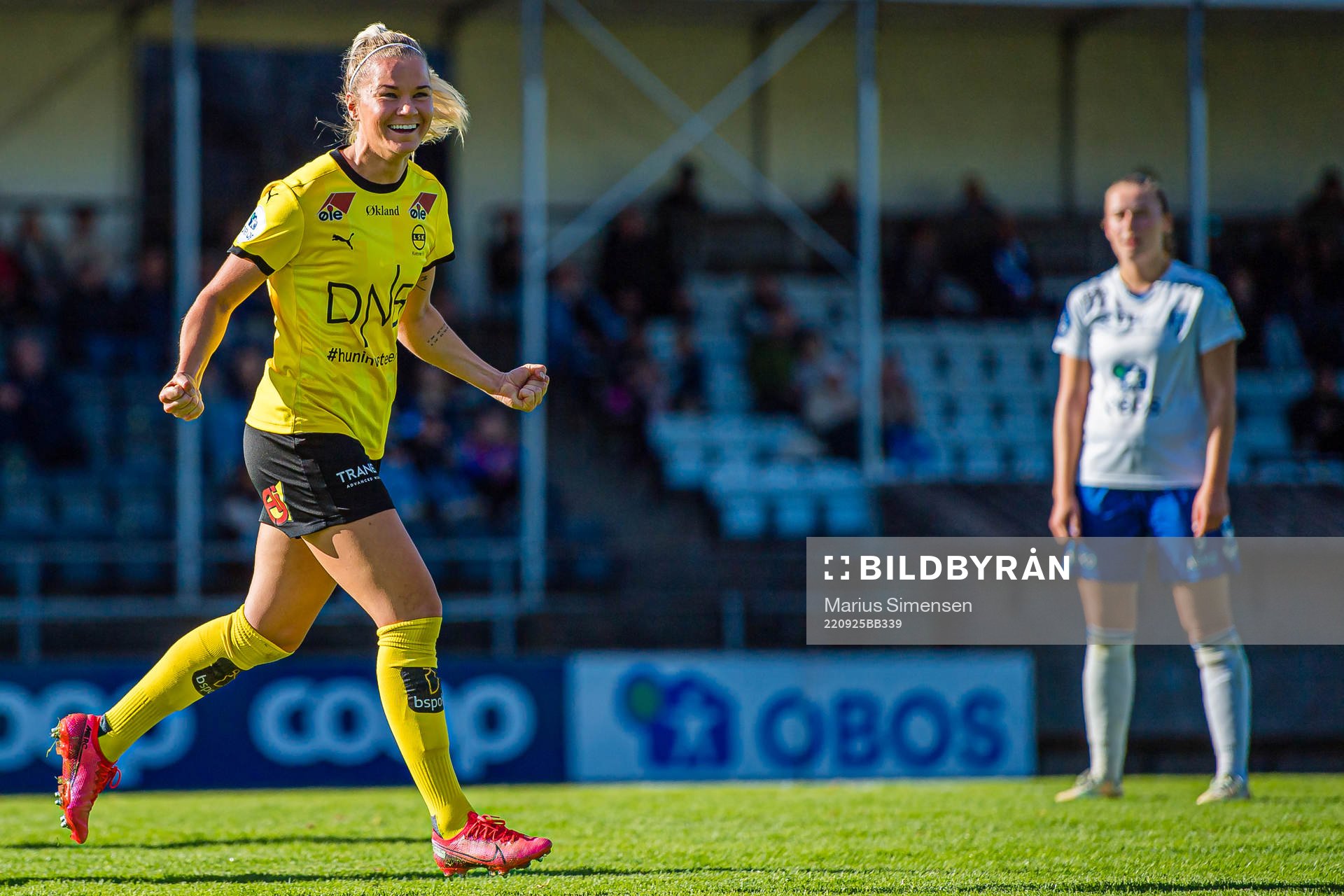 Eva Amanda Johnsson Haahr of LSK Kvinner celebrates