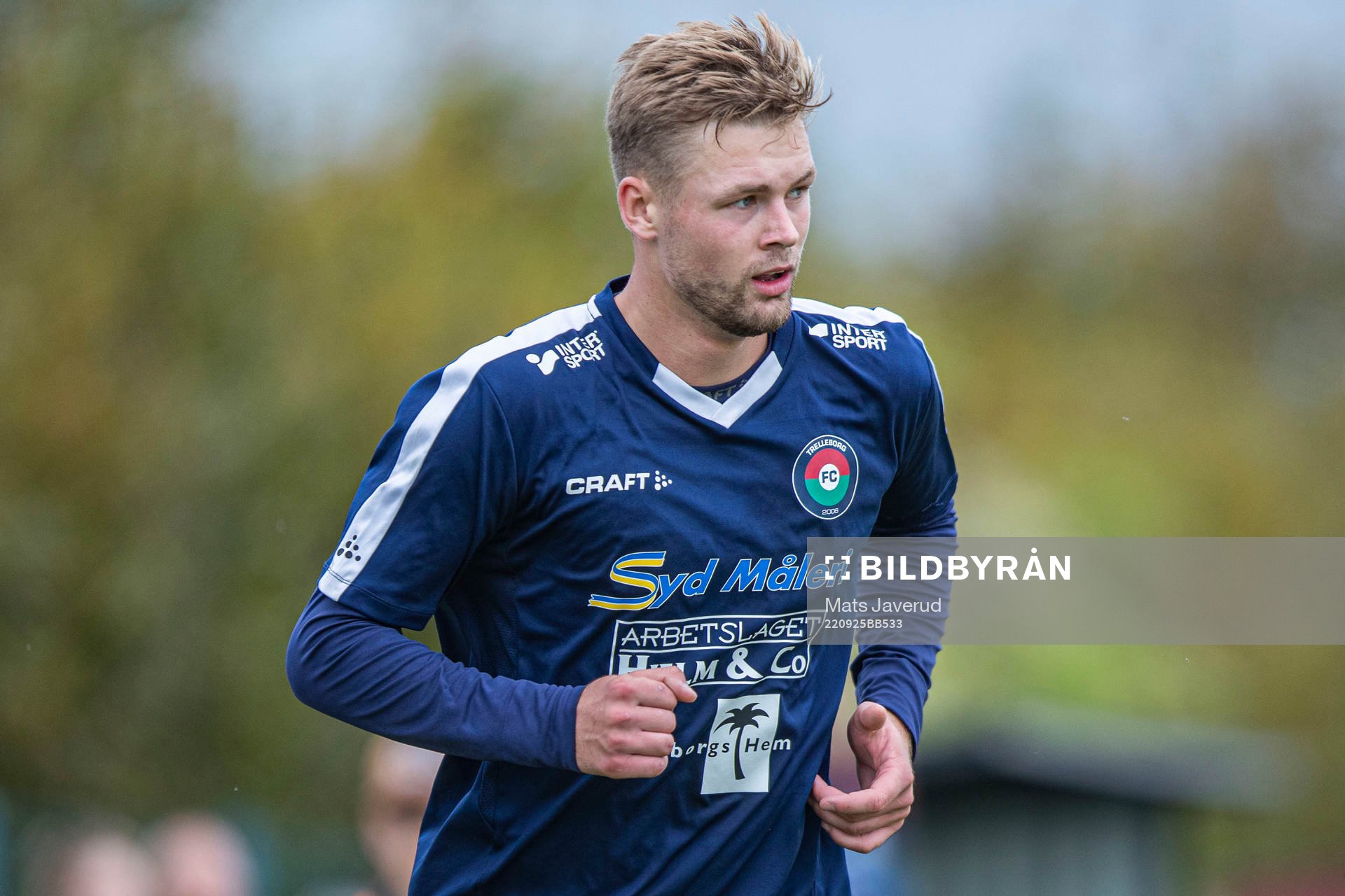 FC Trelleborgs August Egly under fotbollsmatchen i Divison 4 Sydvästra mellan FC Trelleborg och Klagshamn den 25 september 2022 i Trelleborg.
