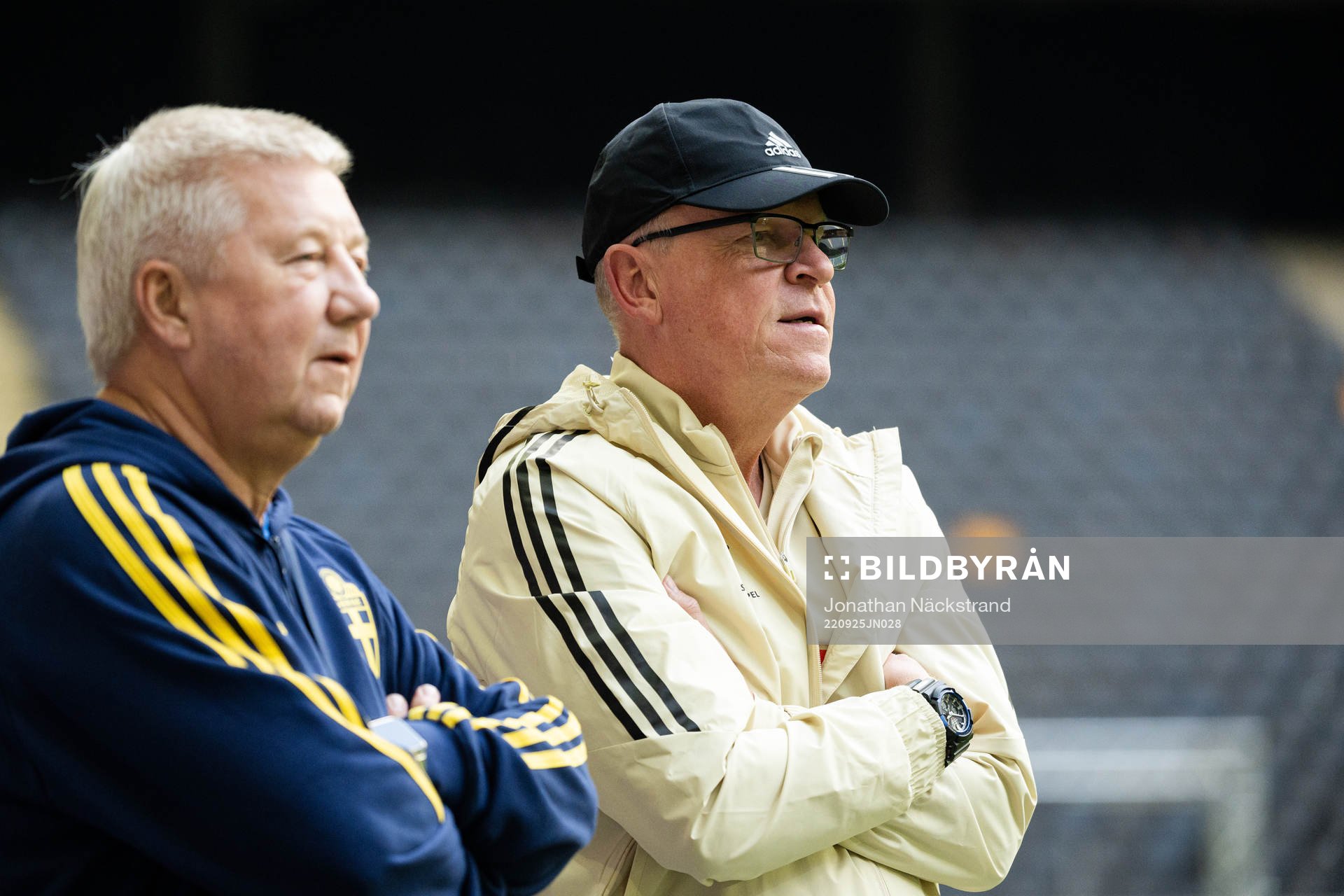 Head coach Janne Andersson during a training session with the Swedish national football team on September 25, 2022 in Stockholm. 