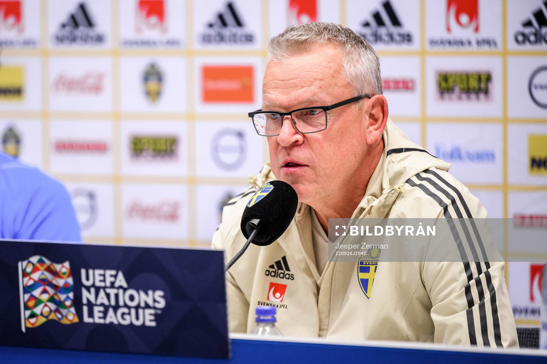 Head coach Janne Andersson at a press conference