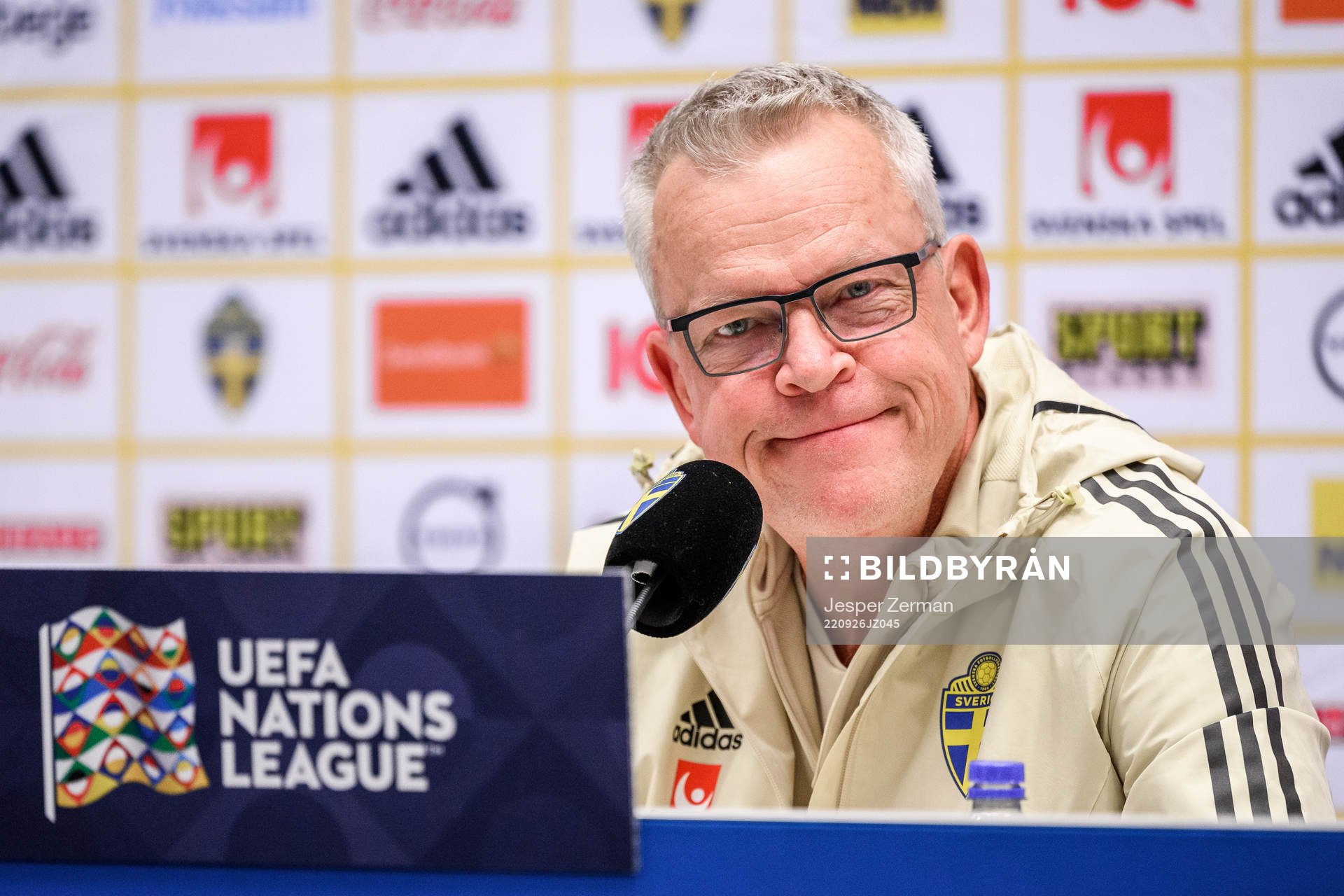 Head coach Janne Andersson at a press conference