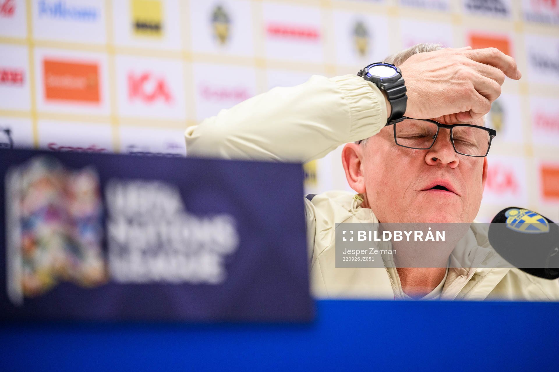 Head coach Janne Andersson at a press conference