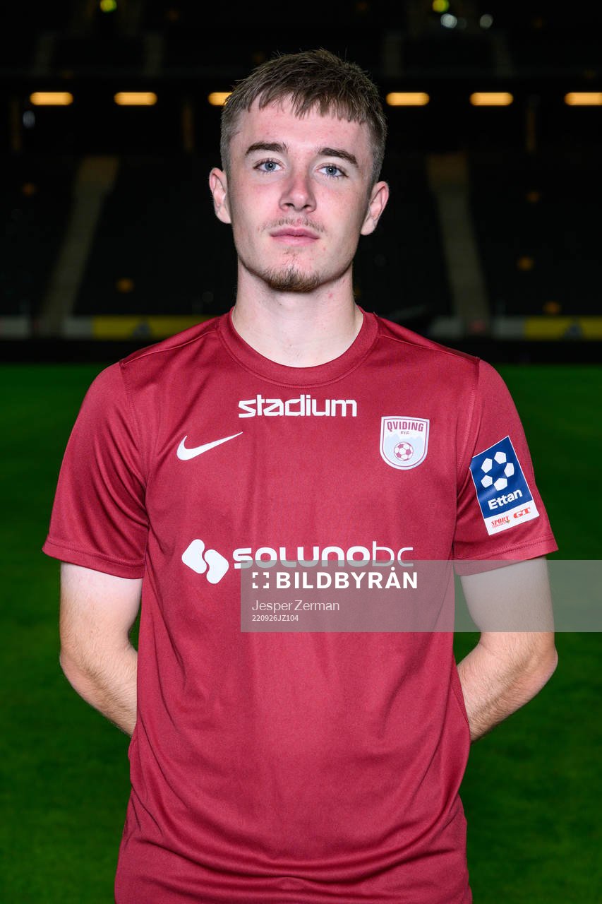 Patrik Wålemark poses for a portrait with the jersey of