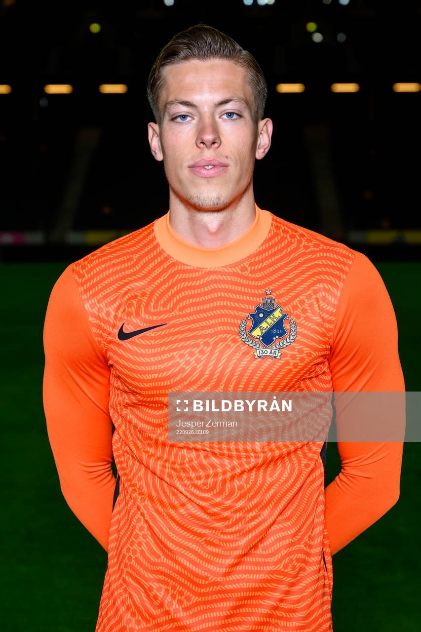 goalkeeper Leopold Wahlstedt poses for a portrait with the